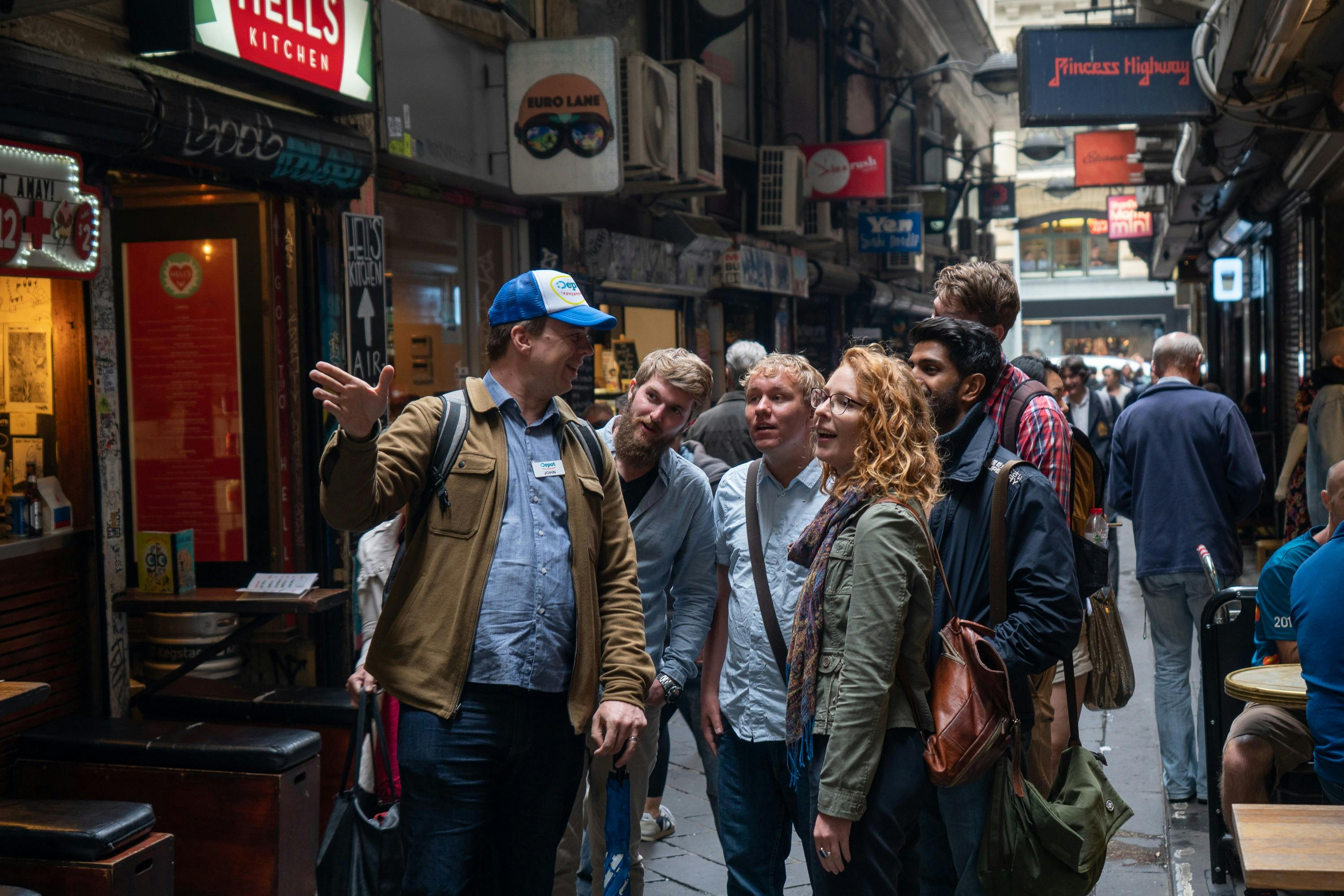 Tour guide John shows Melbourne's Centre Place