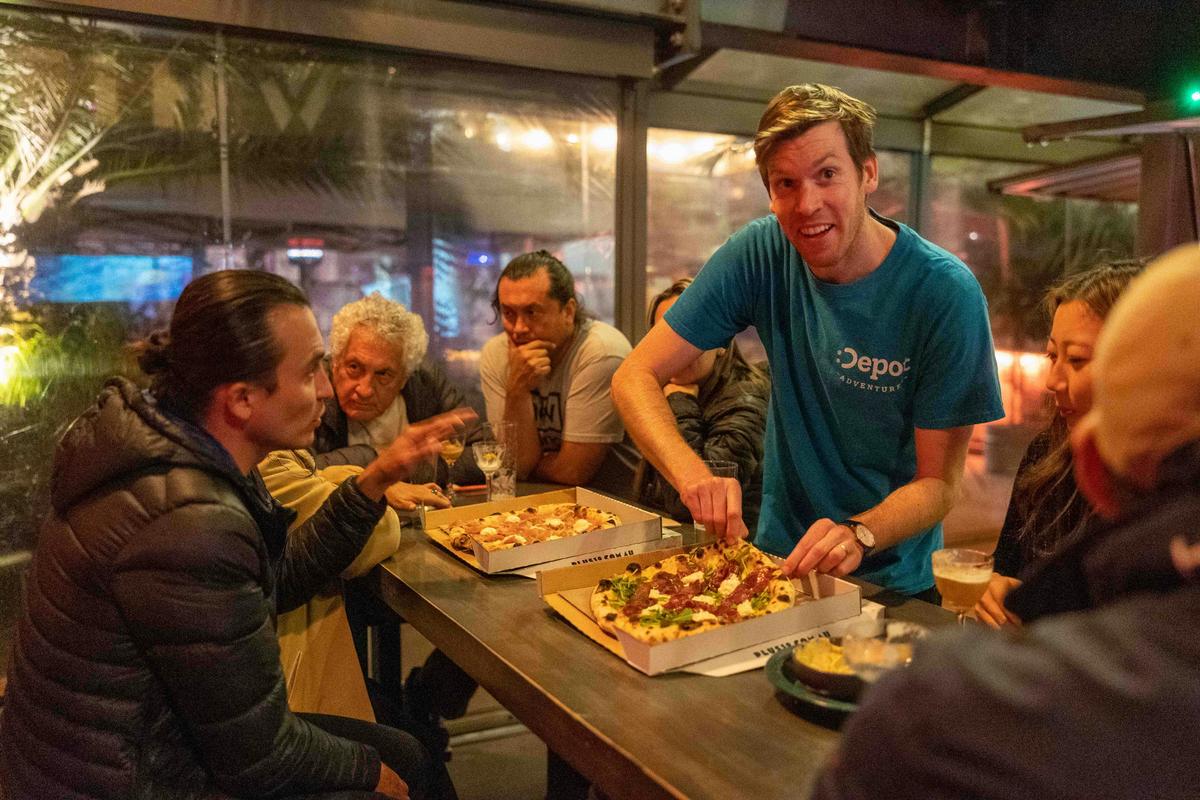 Depot Adventures' Night Bites Tour digs into some pizza