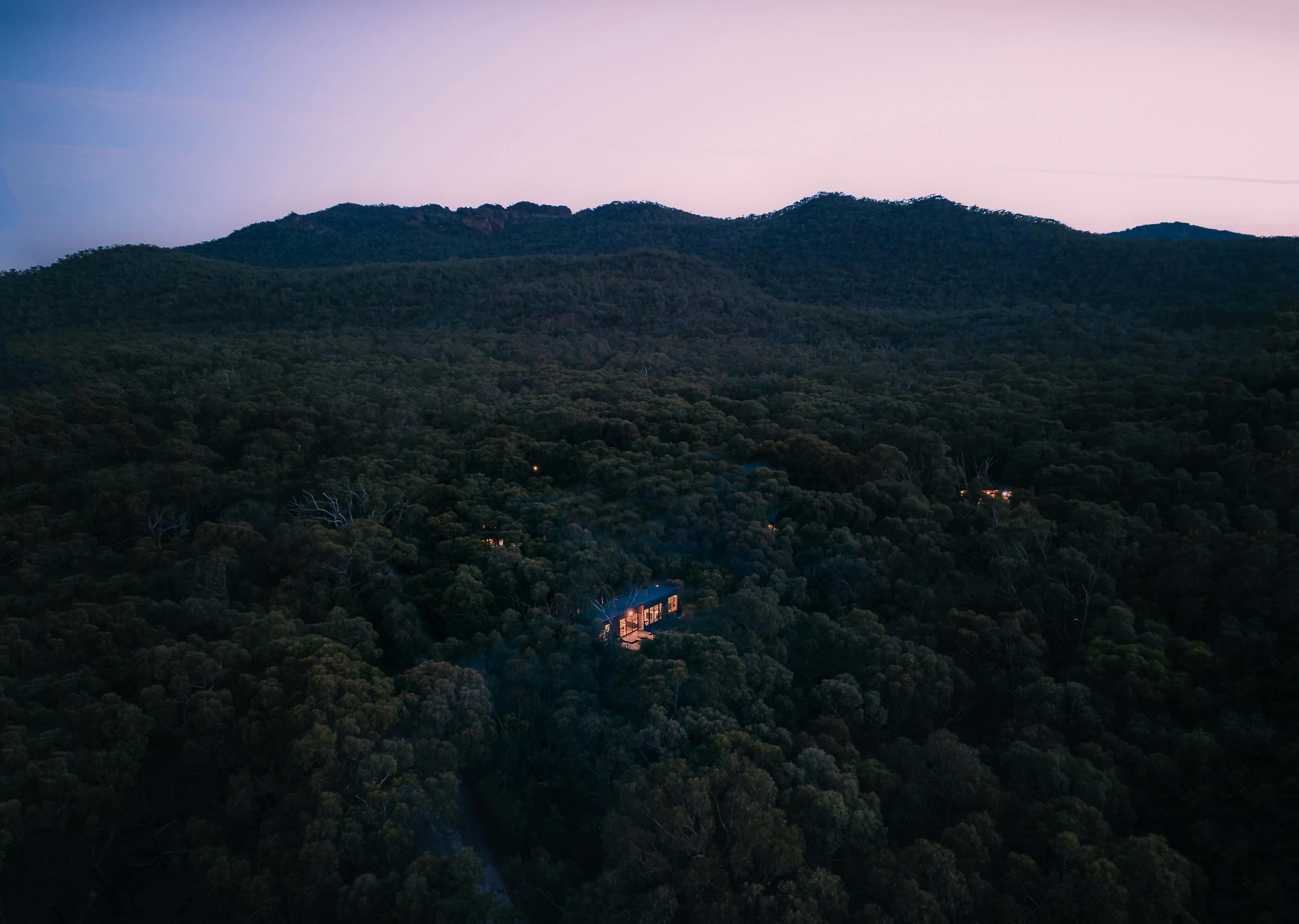 Aerial photo of DULC in forest