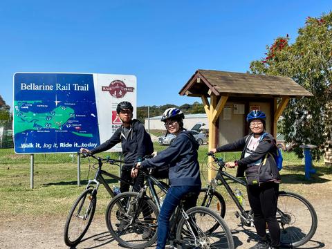 Cyclist on the Bellarine Rail Trail