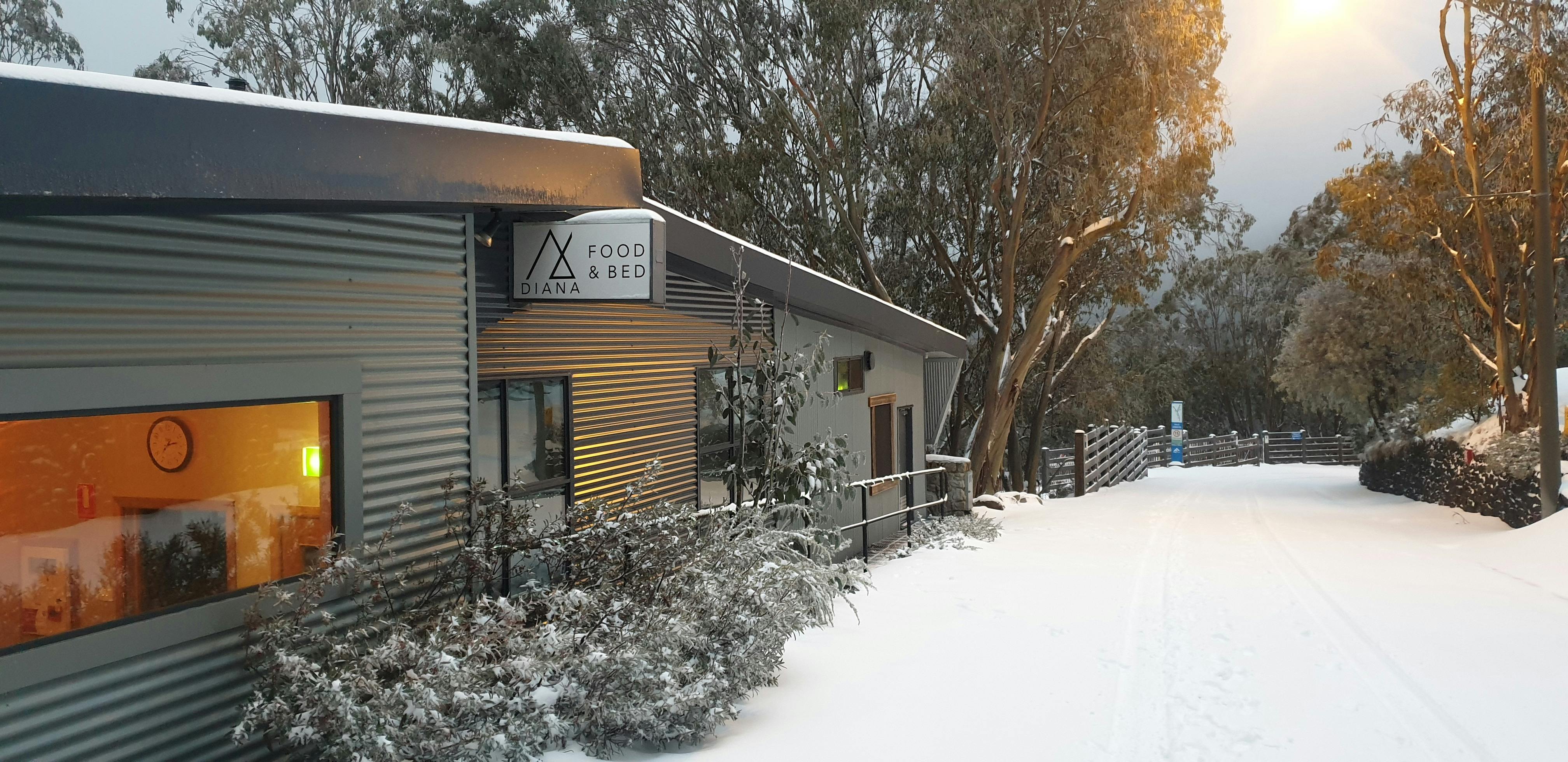 Diana Alpine Lodge in early snow