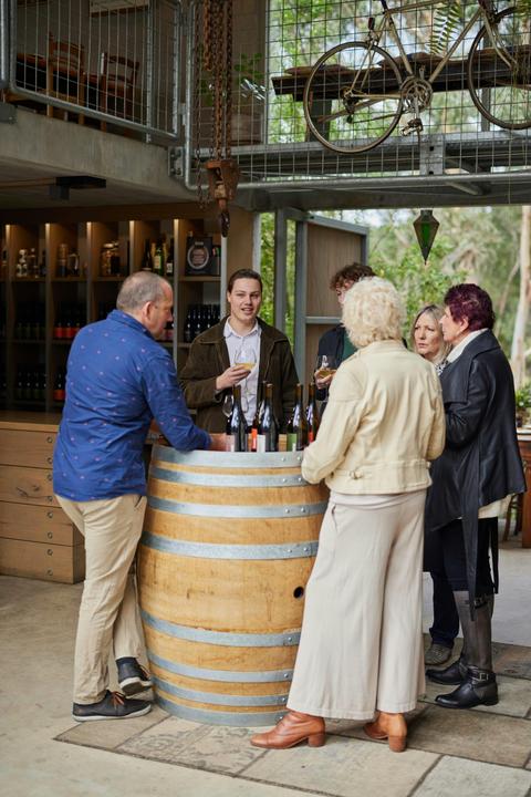 Enjoying wine