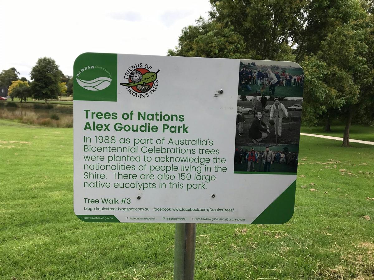 Trees of Nations sign