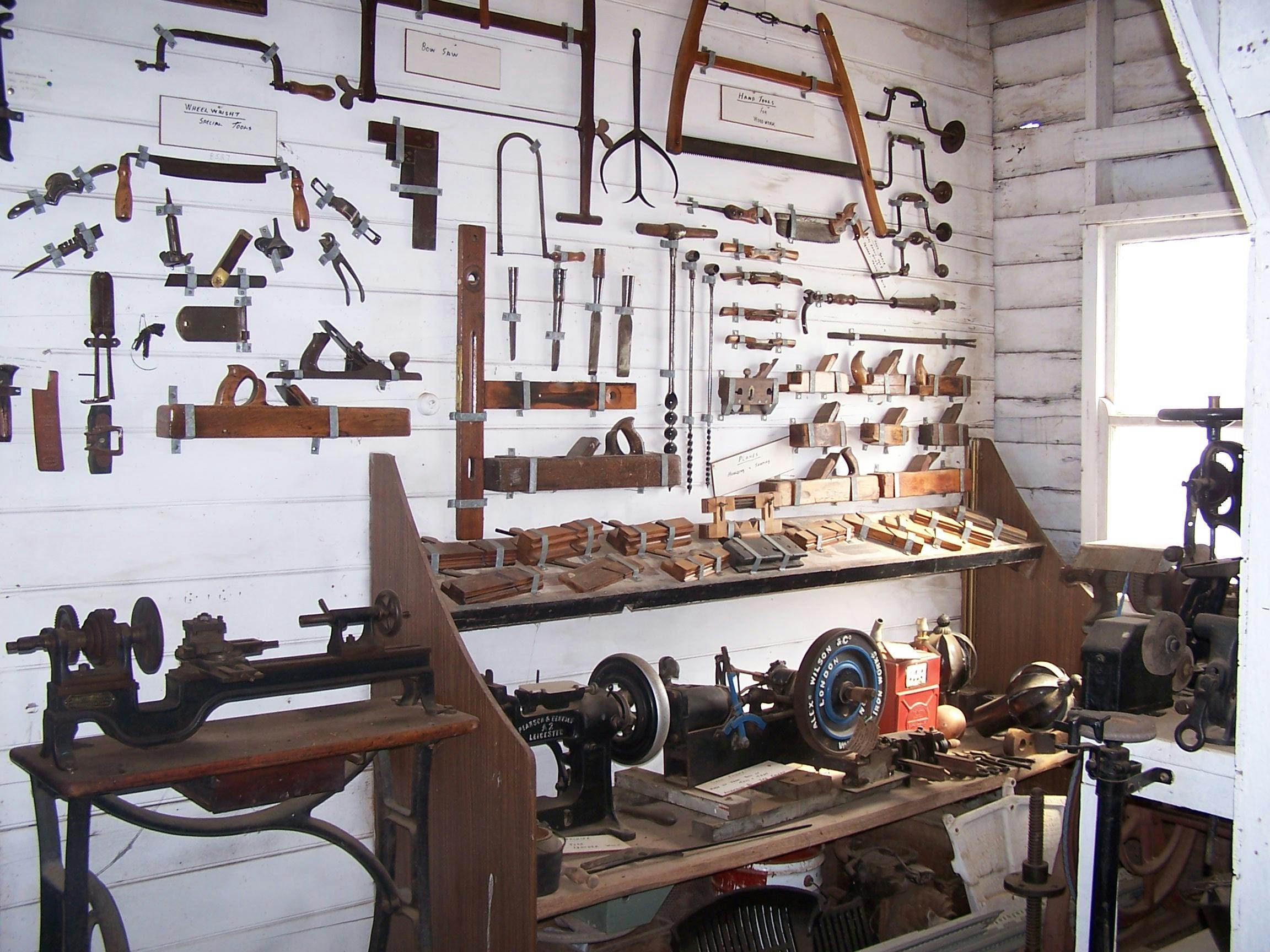 A display of old hand tools