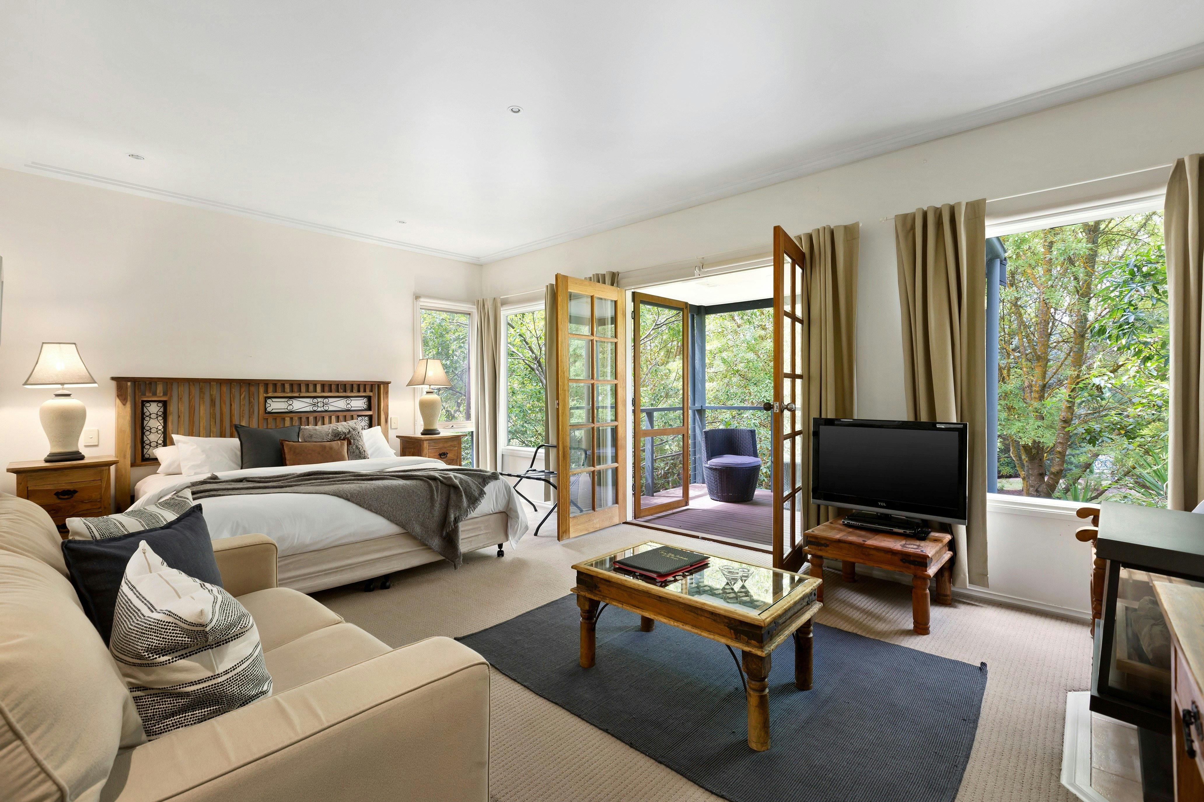 King Chalet at In The Valley.  Luxury stylish interiors overlooking beautiful gardens