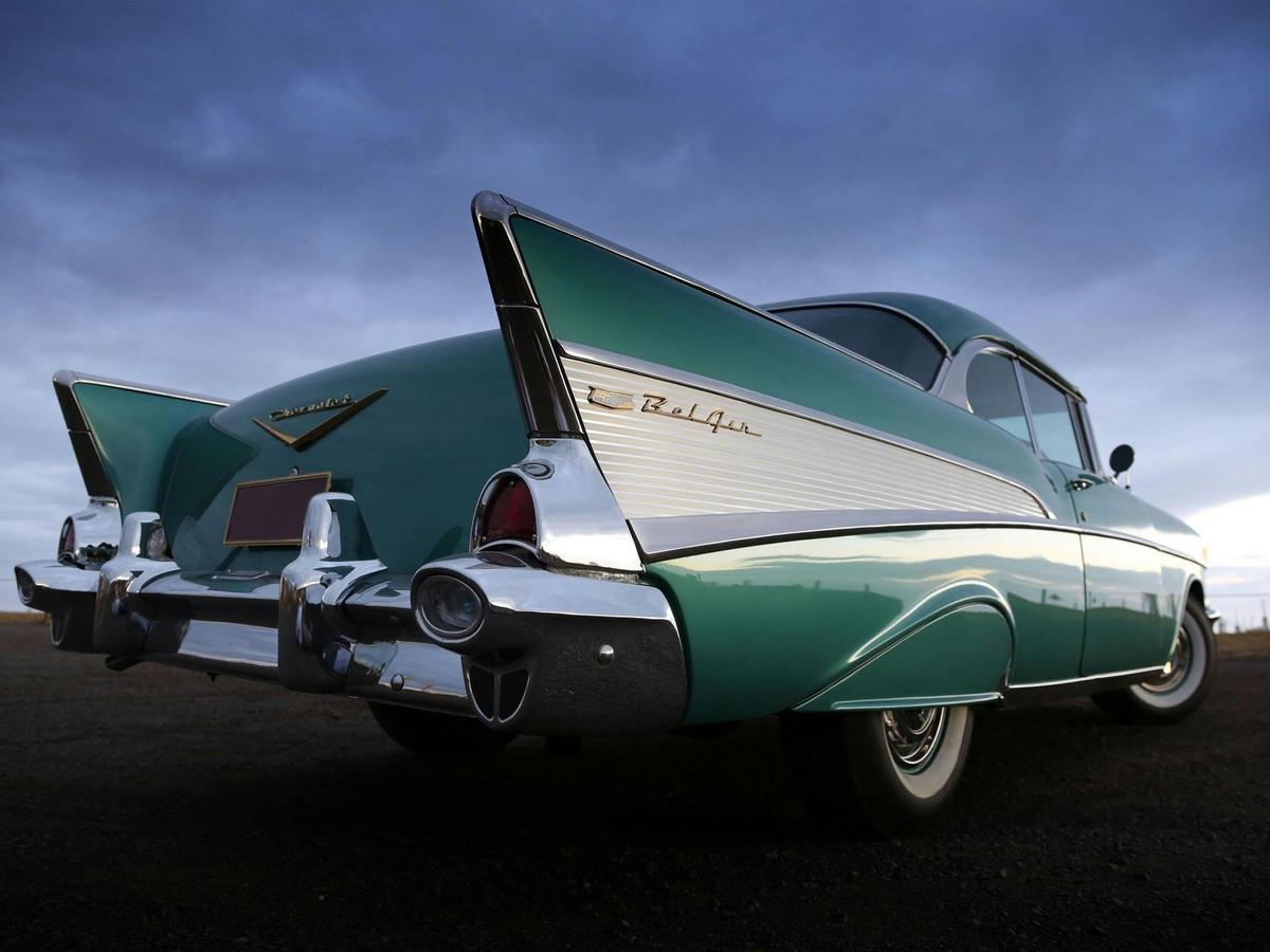 '57 Chevrolet fins during sunset at Phillip Island.