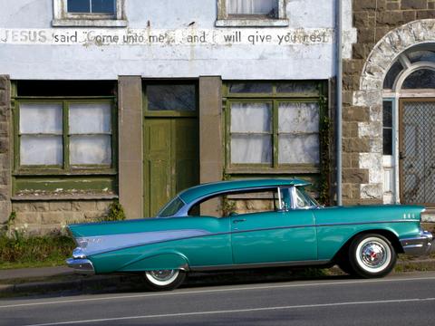 Parking for the faithful in the main street, Malmsbury.