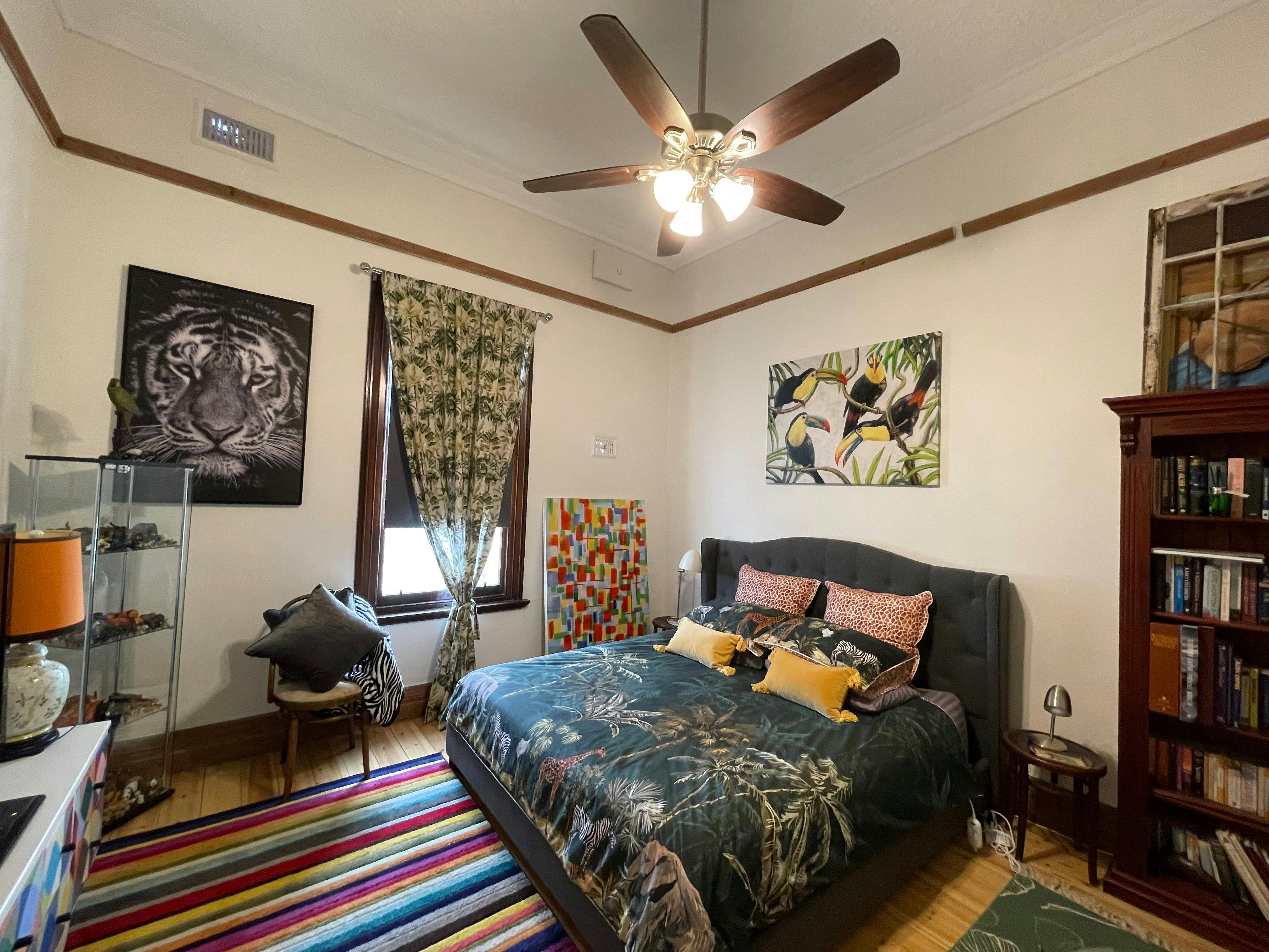 Safari room with King bed.