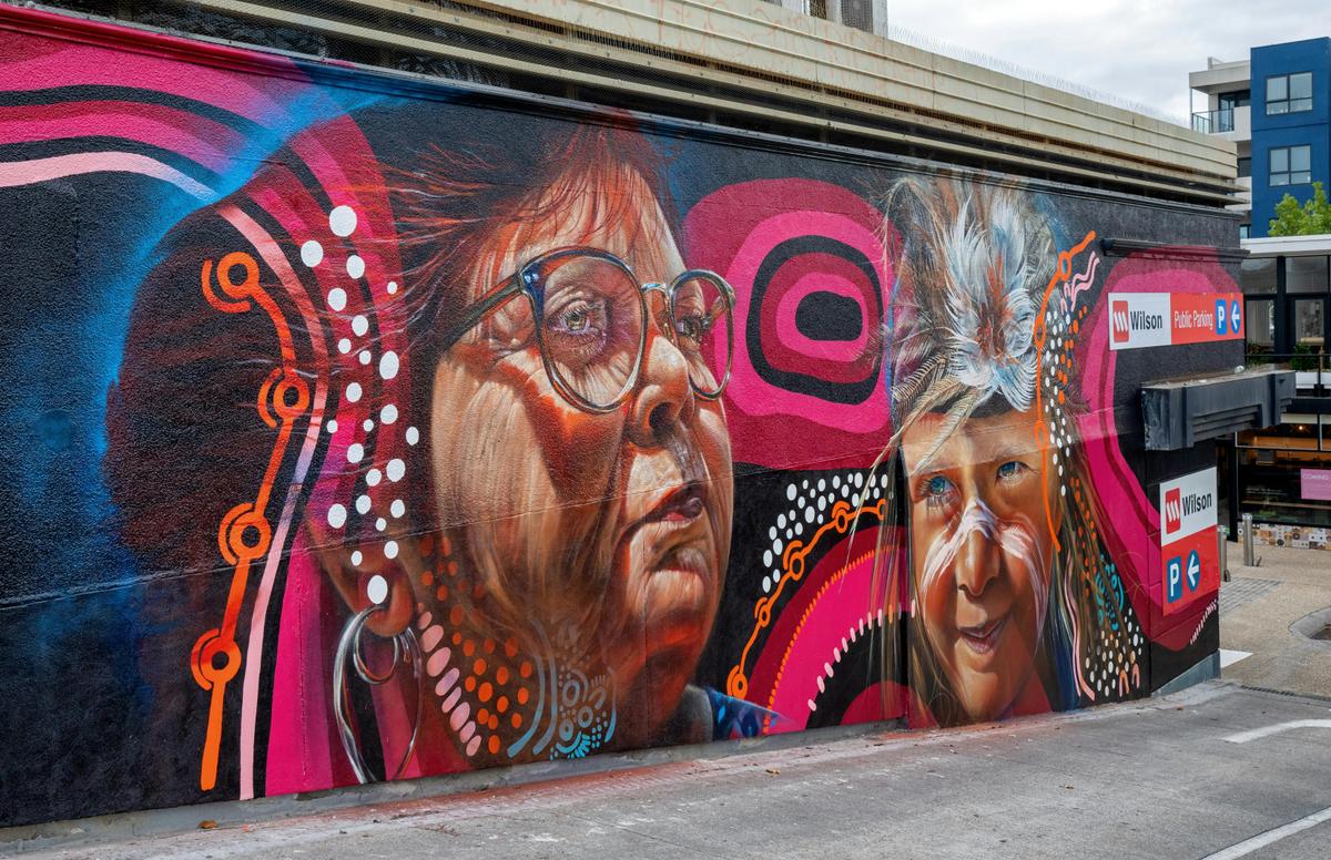Generational Knowledge - by Adnate, Melbourne and Aboriginal artist, Michelle Kerrin