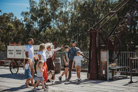 walking tour group on  Echuca Wharff