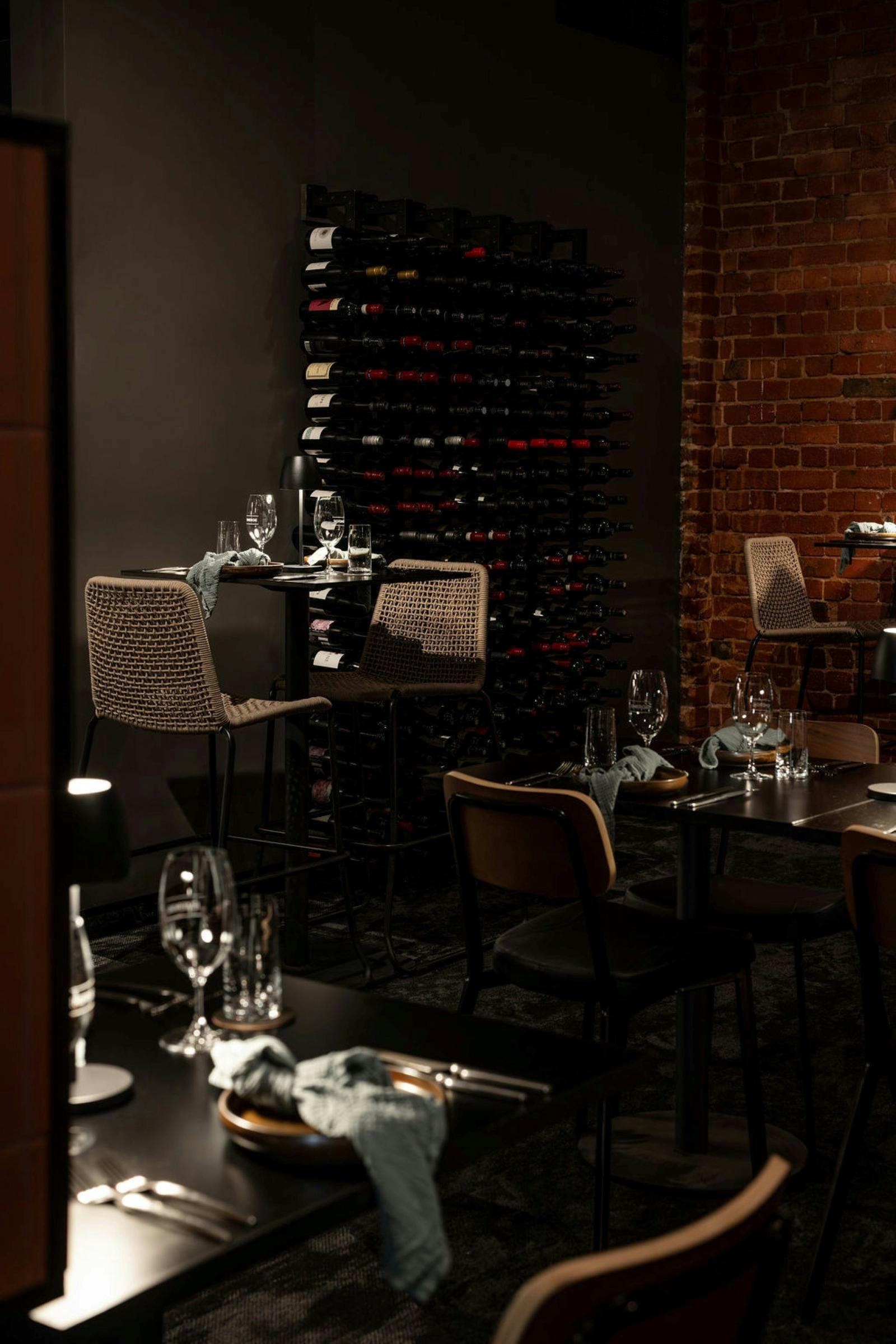 Different seating styles, main dining and high top style