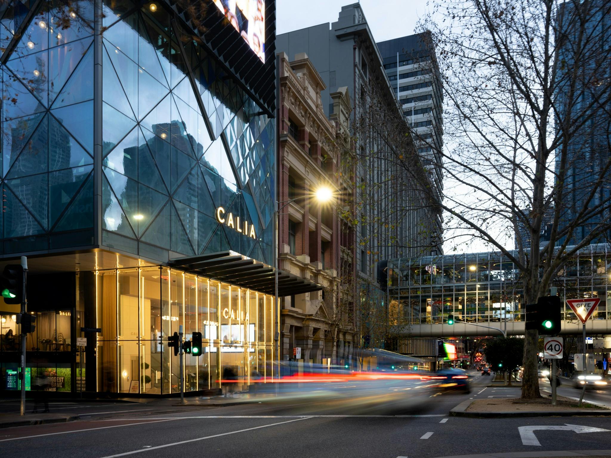 Emporium Melbourne outside view at dusk