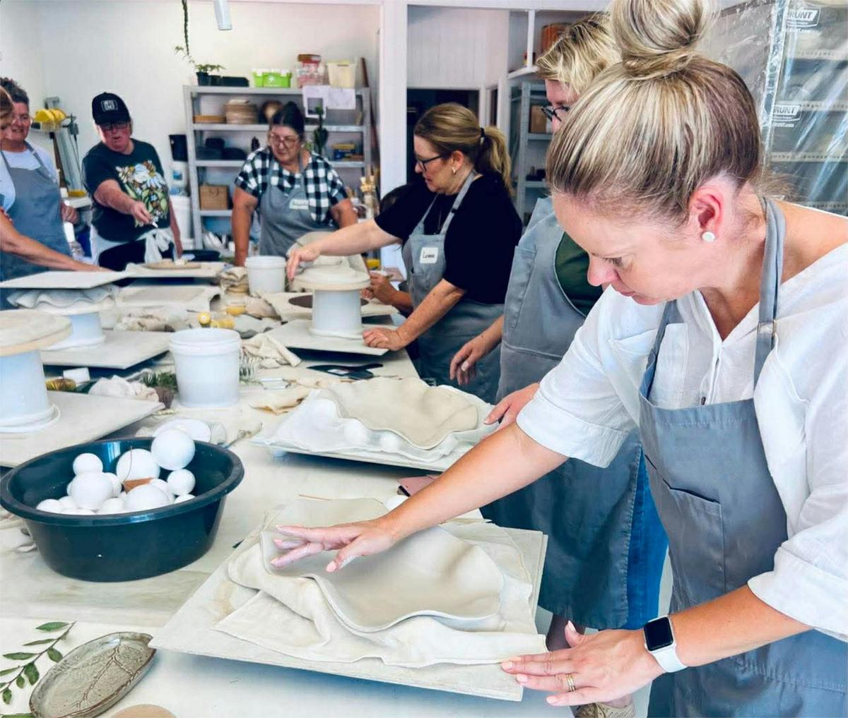 The 2 hour plate and platter workshop is afun and creative  way to connect with friends