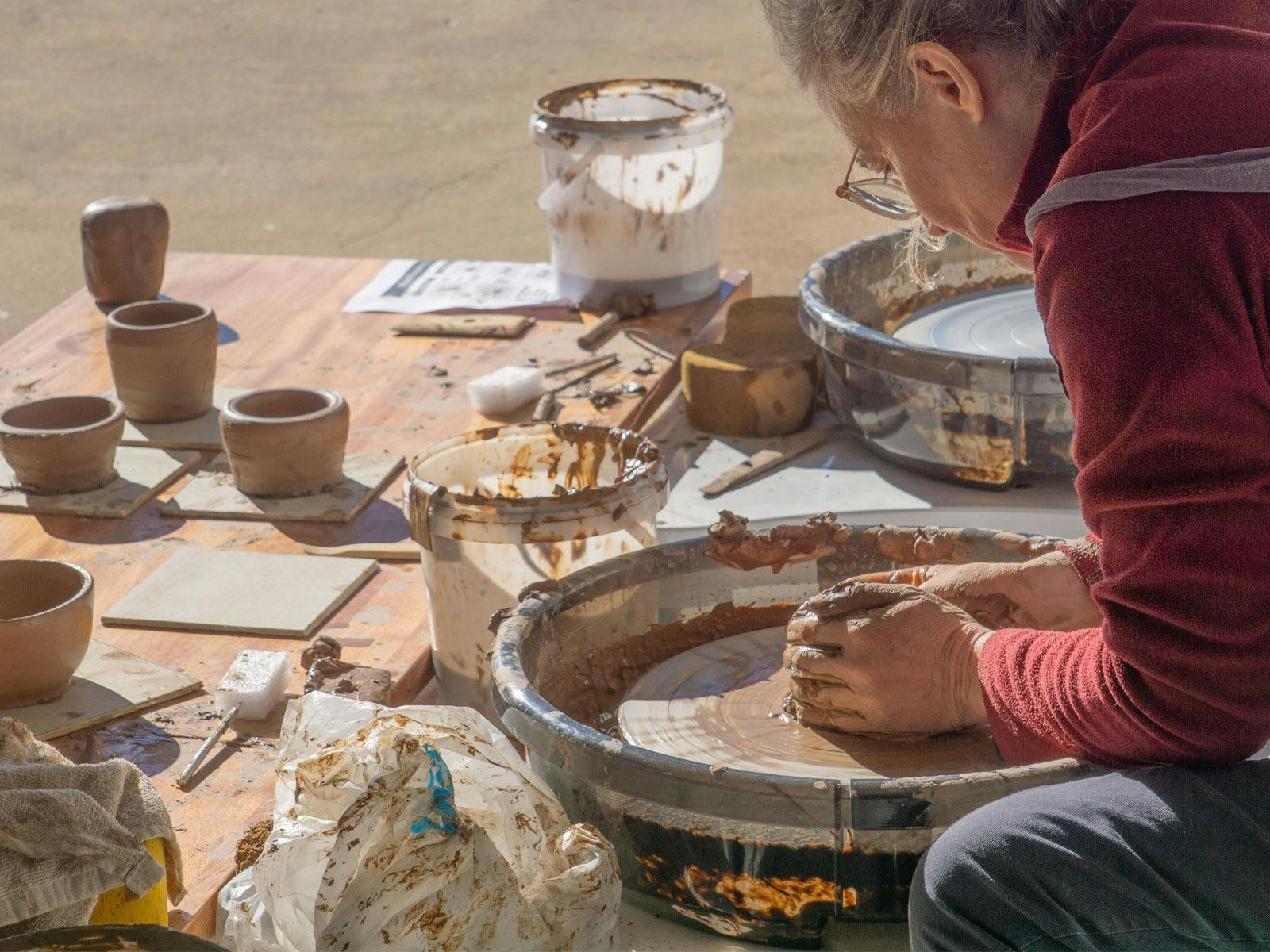 Pottery wheel classes at Dimboola Pottery
