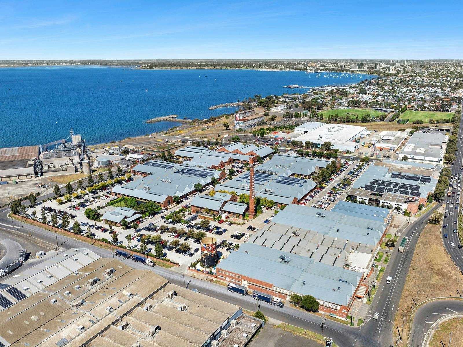 Aerial shot of Federal Mills precinct