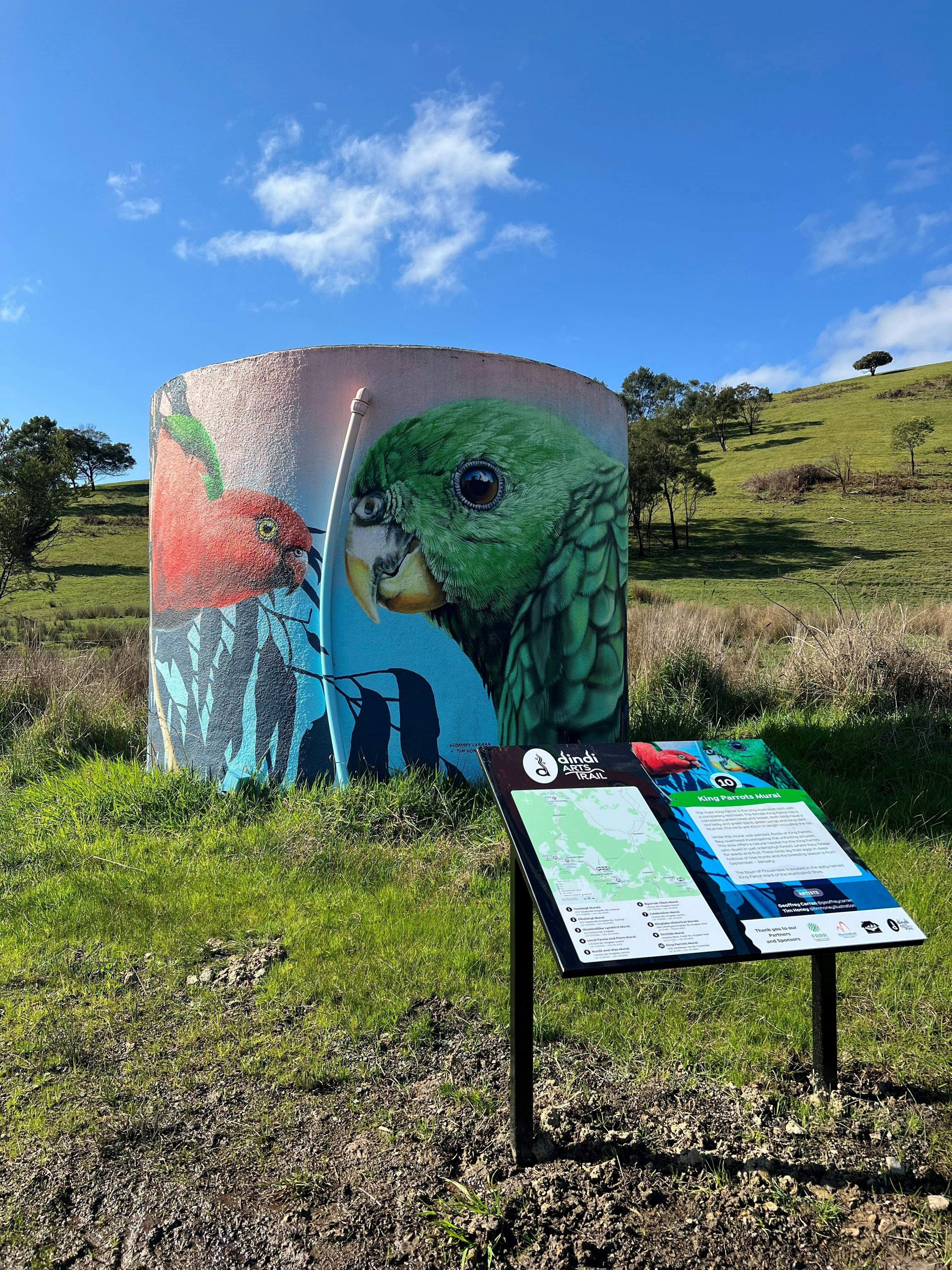King Parrots mural, Flowerdale