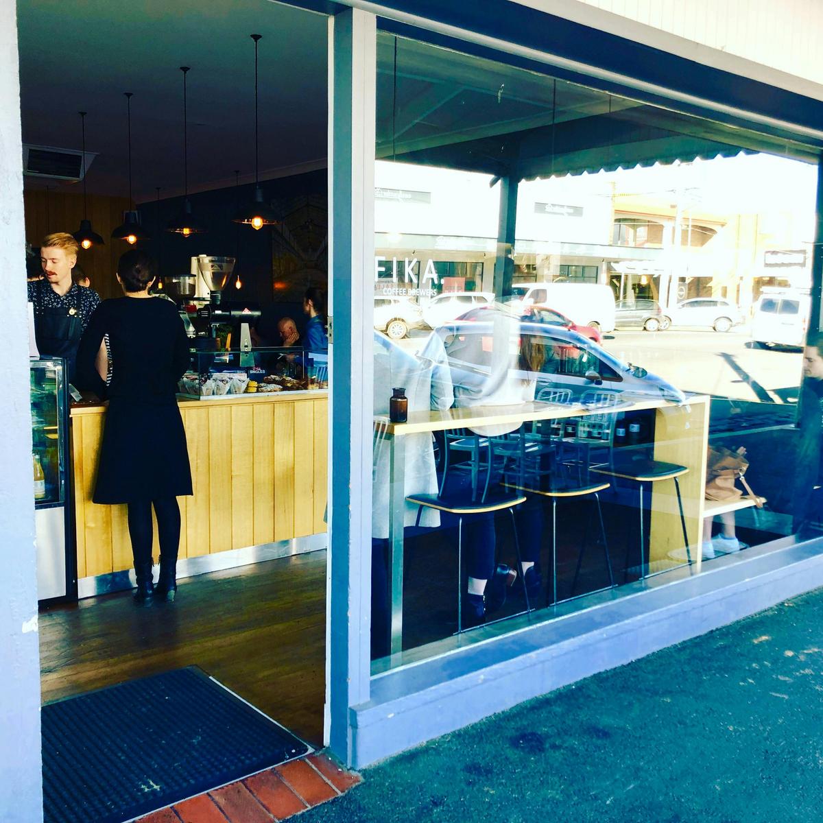 front of shop