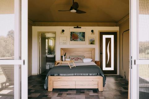 Inside the Luxury eco glamping tent