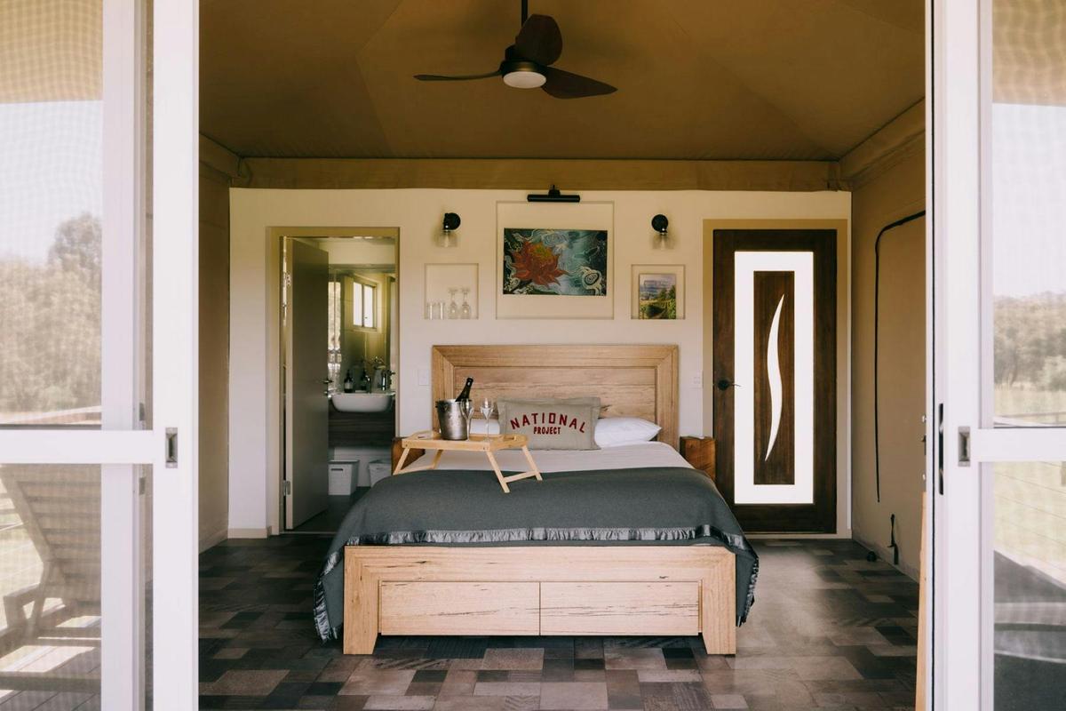 Inside the Luxury eco glamping tent