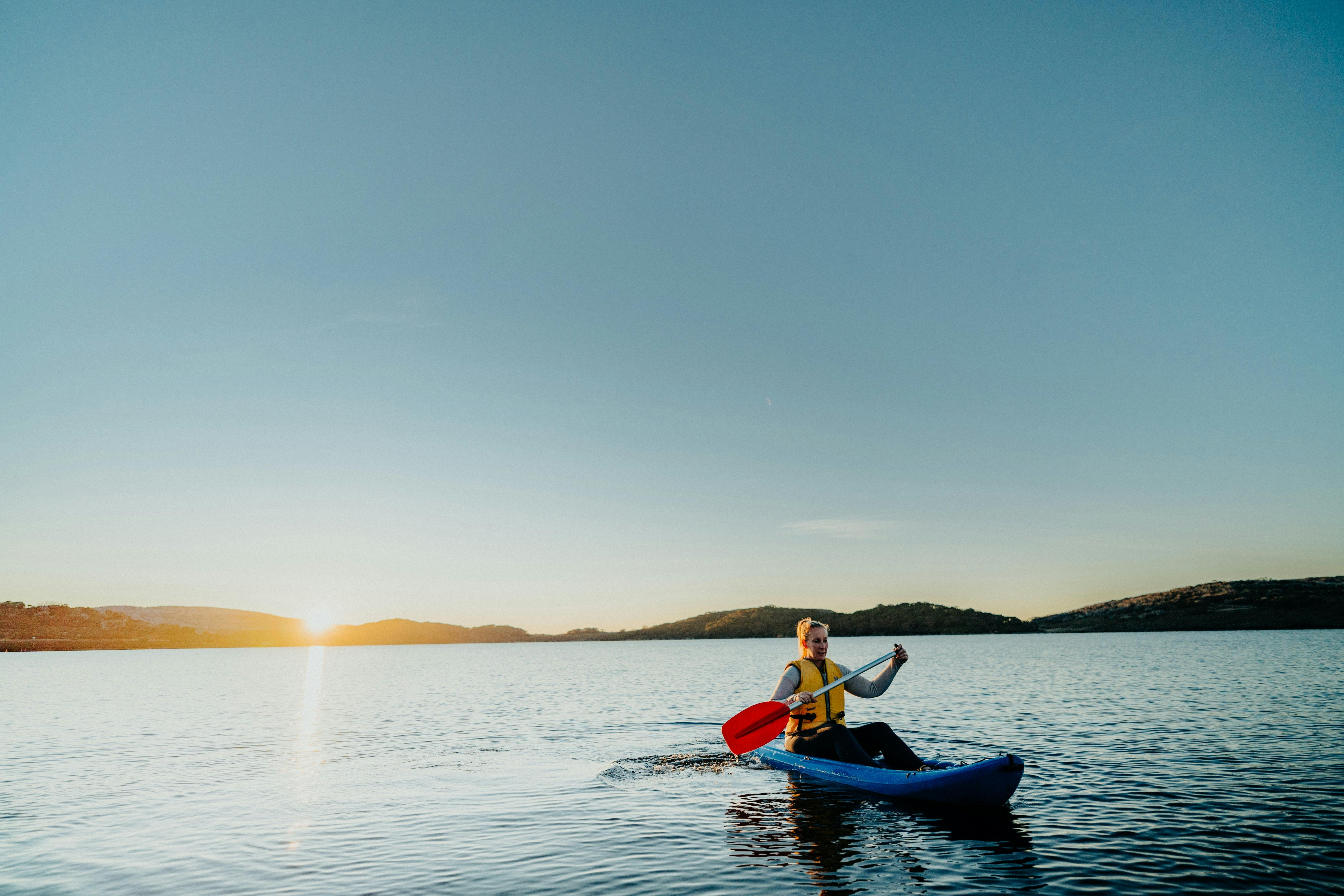 Kayaking at Rocky Valley Lake, Falls Creek