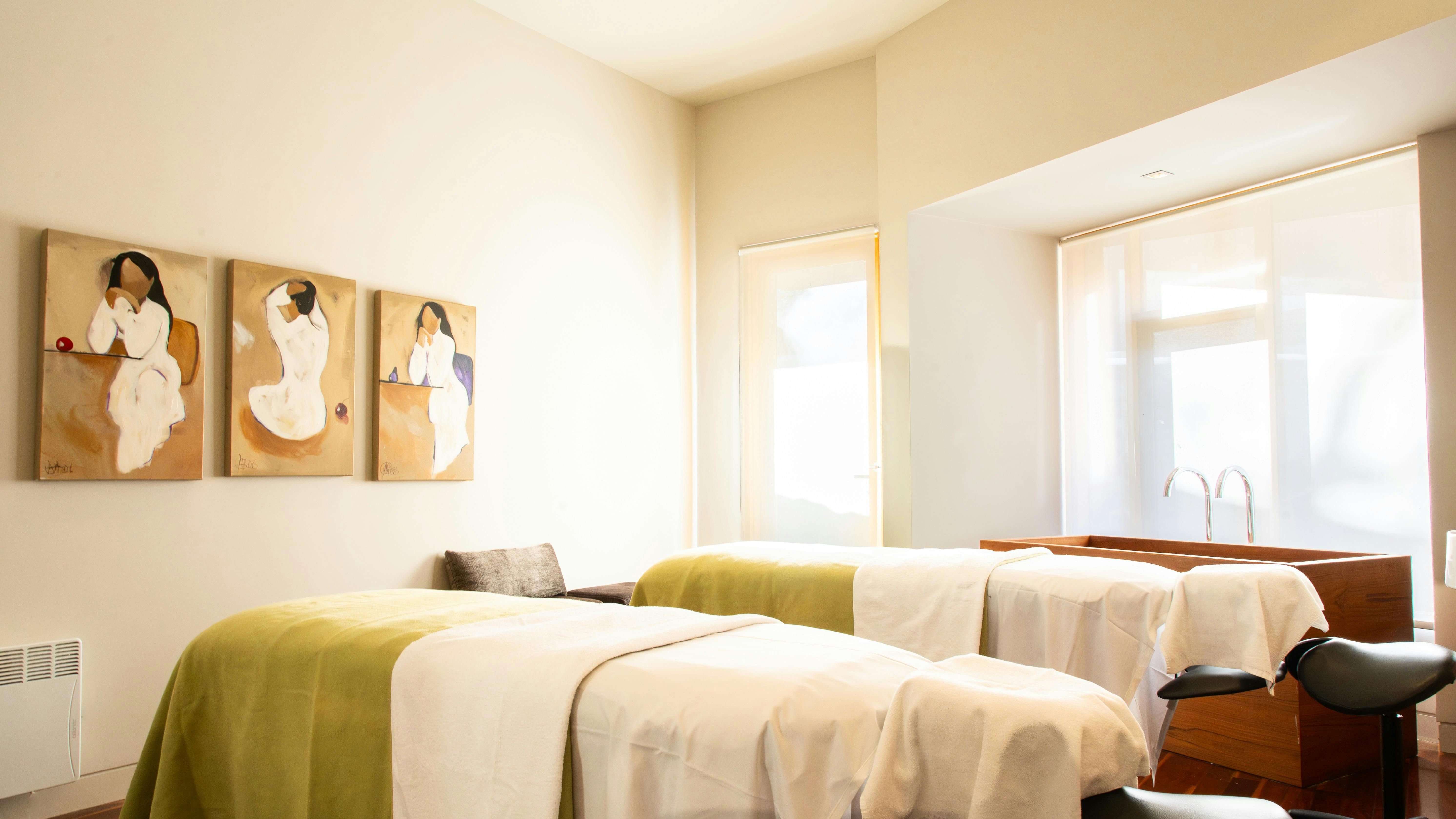 Massage beds in a room