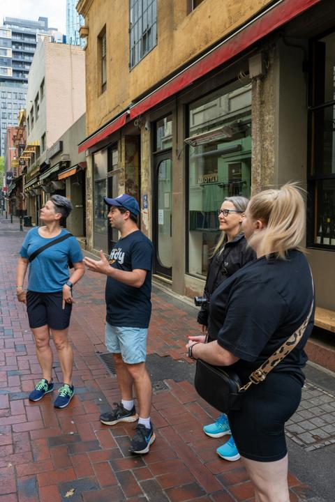 A tour group on a tour with a tour guide