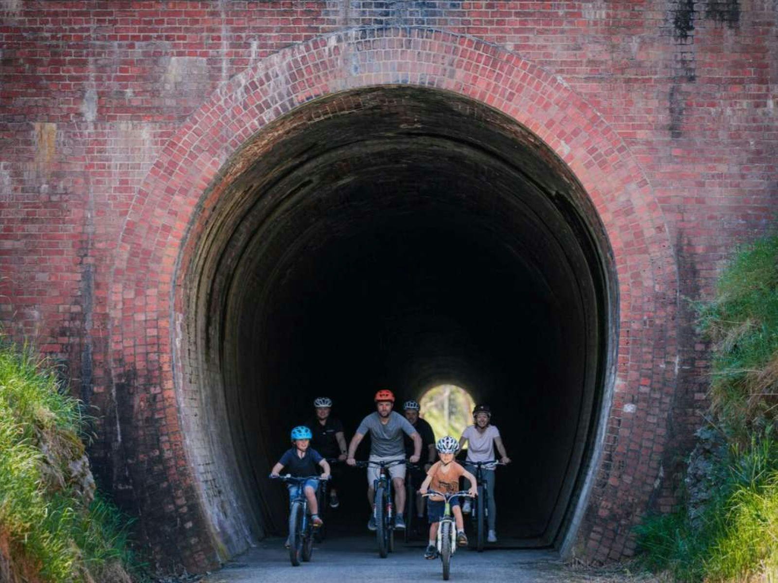 A family adventure guided by Double Black Alpine through the iconic Cheviot Tunnel on the Great Vict