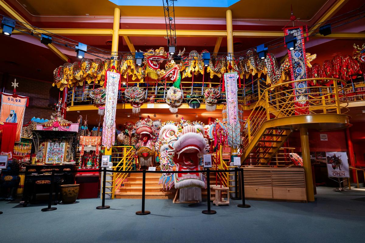 Sun Loong Gallery featuring two of the three Imperial Processional Dragons - Dai Gum Loong and Sun L