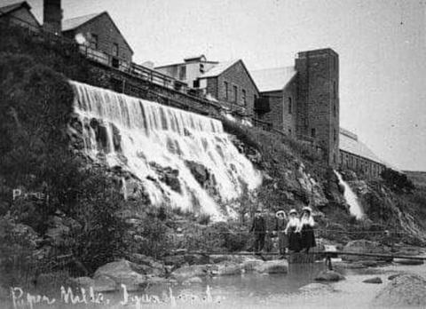 Fyansford Papermills spillway when in operation-photo taken about 1920