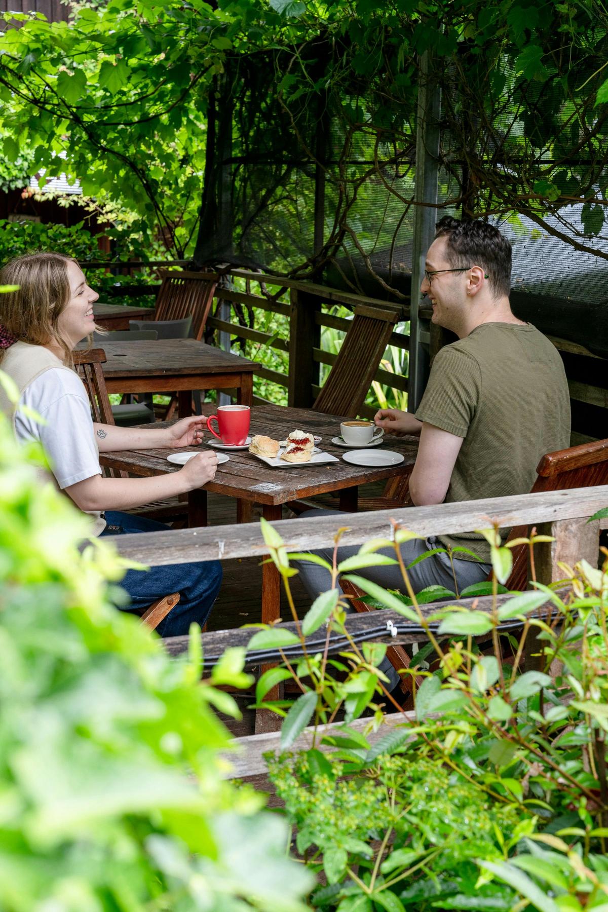 Couple enjoying morning tea at St Erth