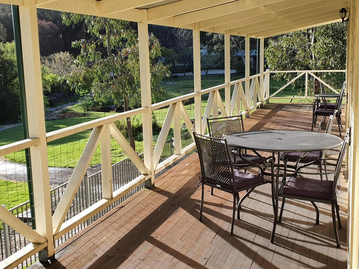 Spacious deck with outdoor furniture