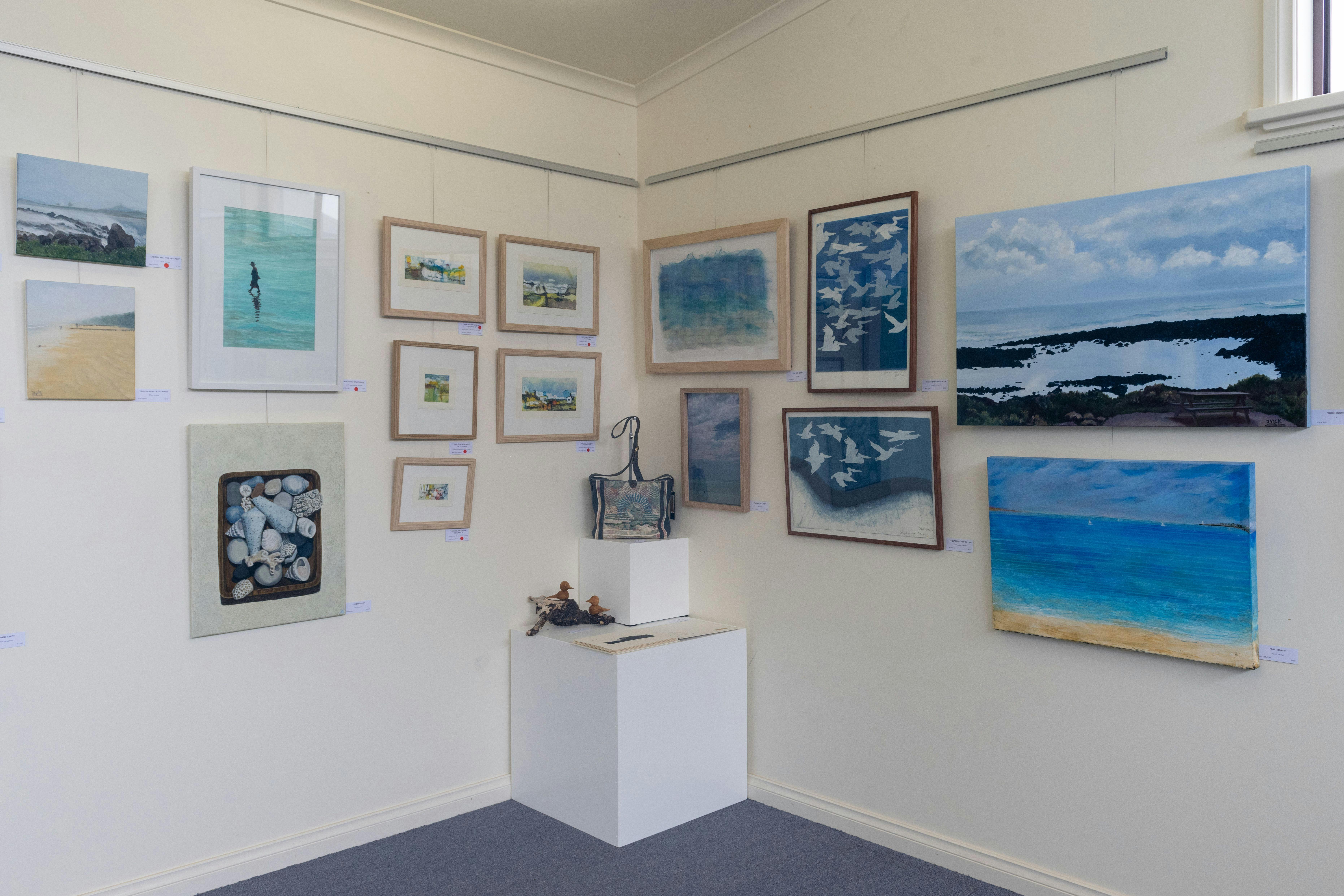 Tidelines exhibition - paintings, prints, textiles and sculpture