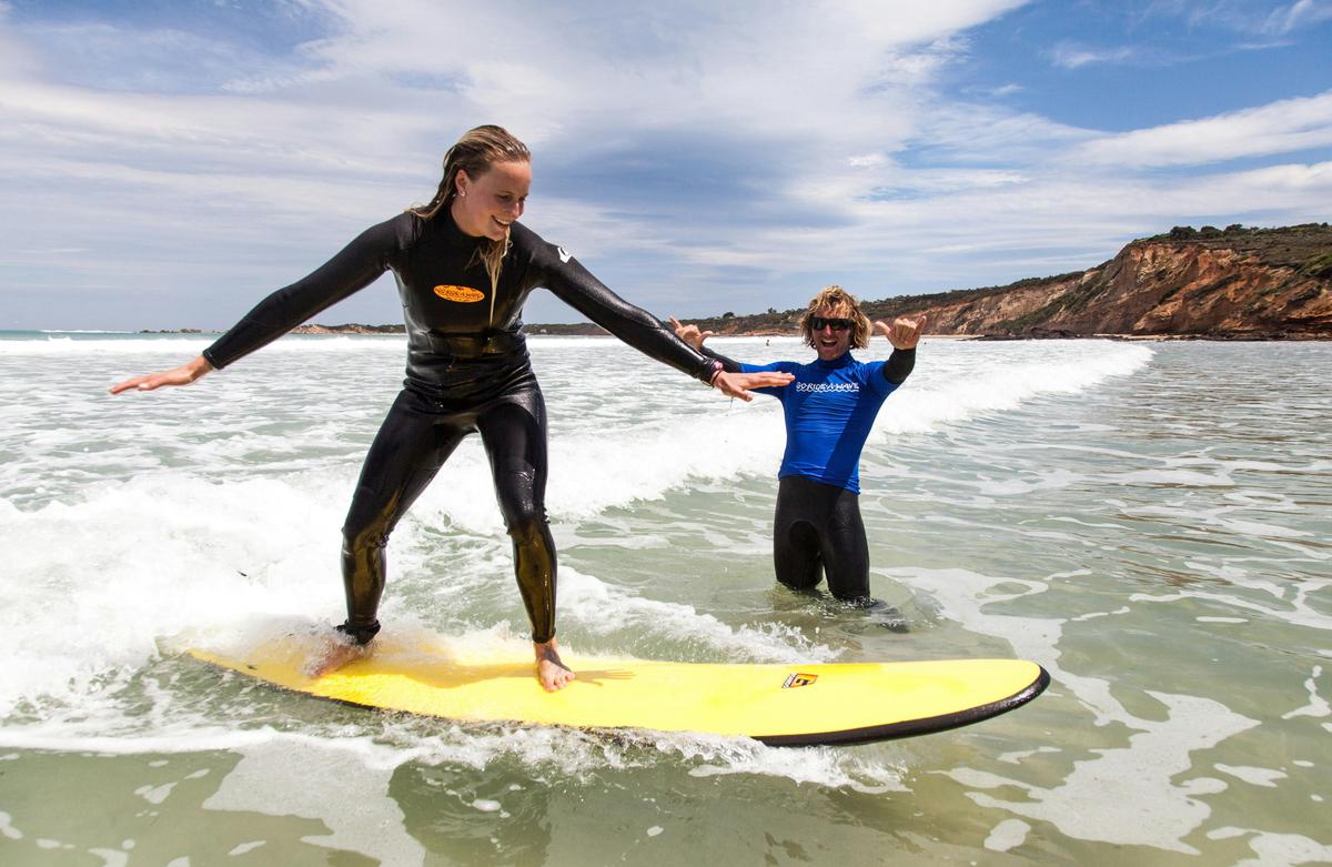 Learn to surf on the Great Ocean Road