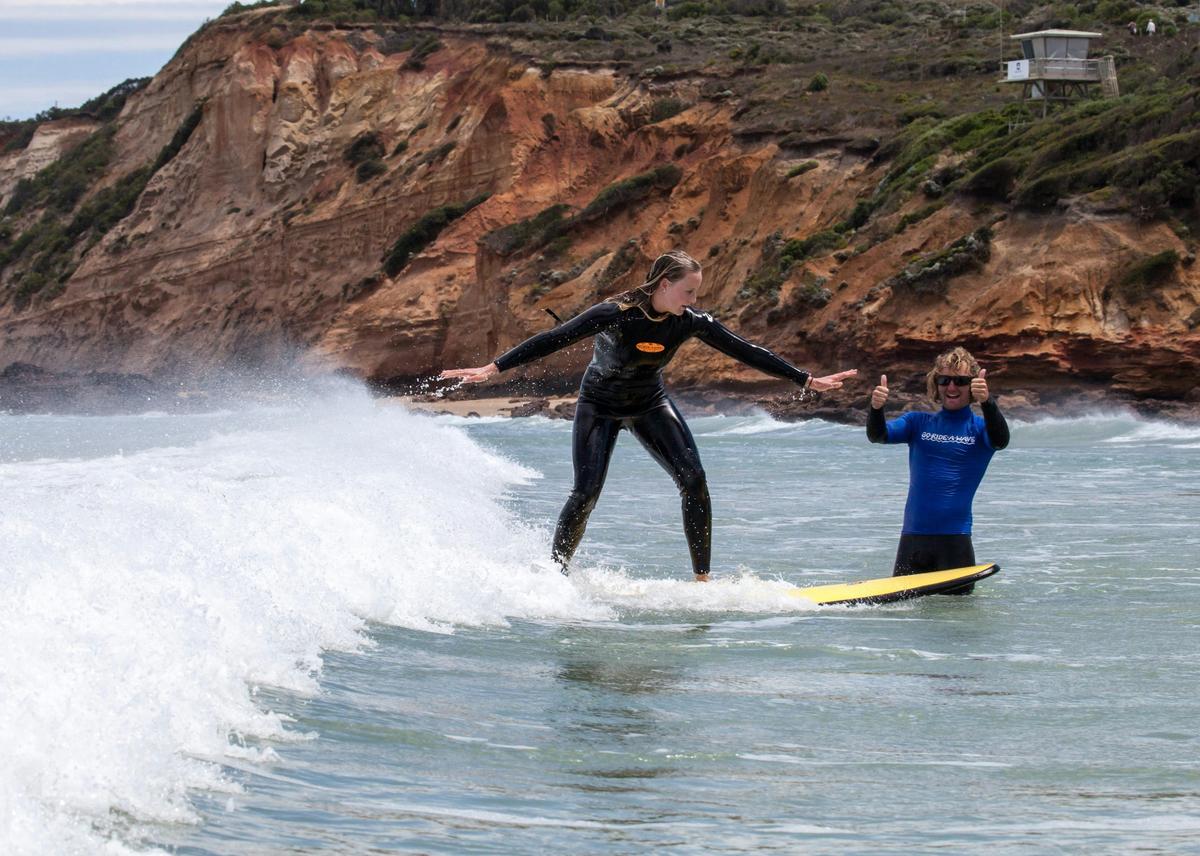 Learning to surf in Anglesea