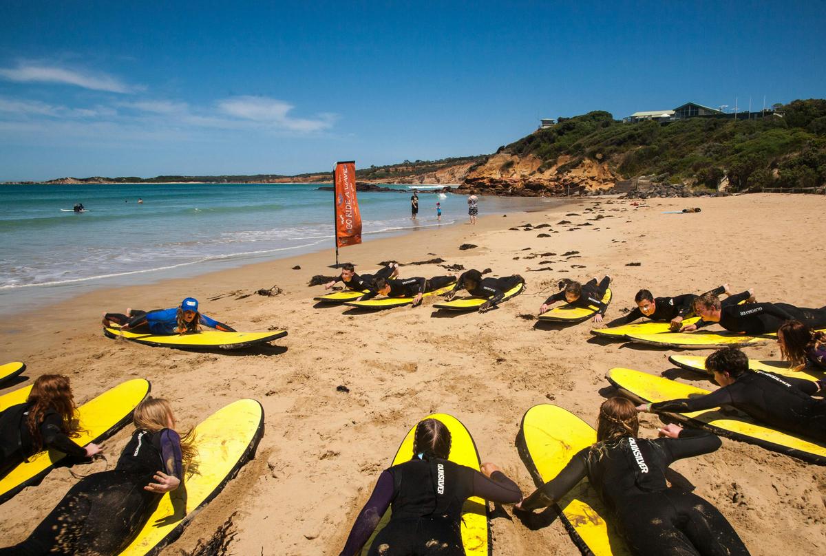 Learning to surf in Anglesea