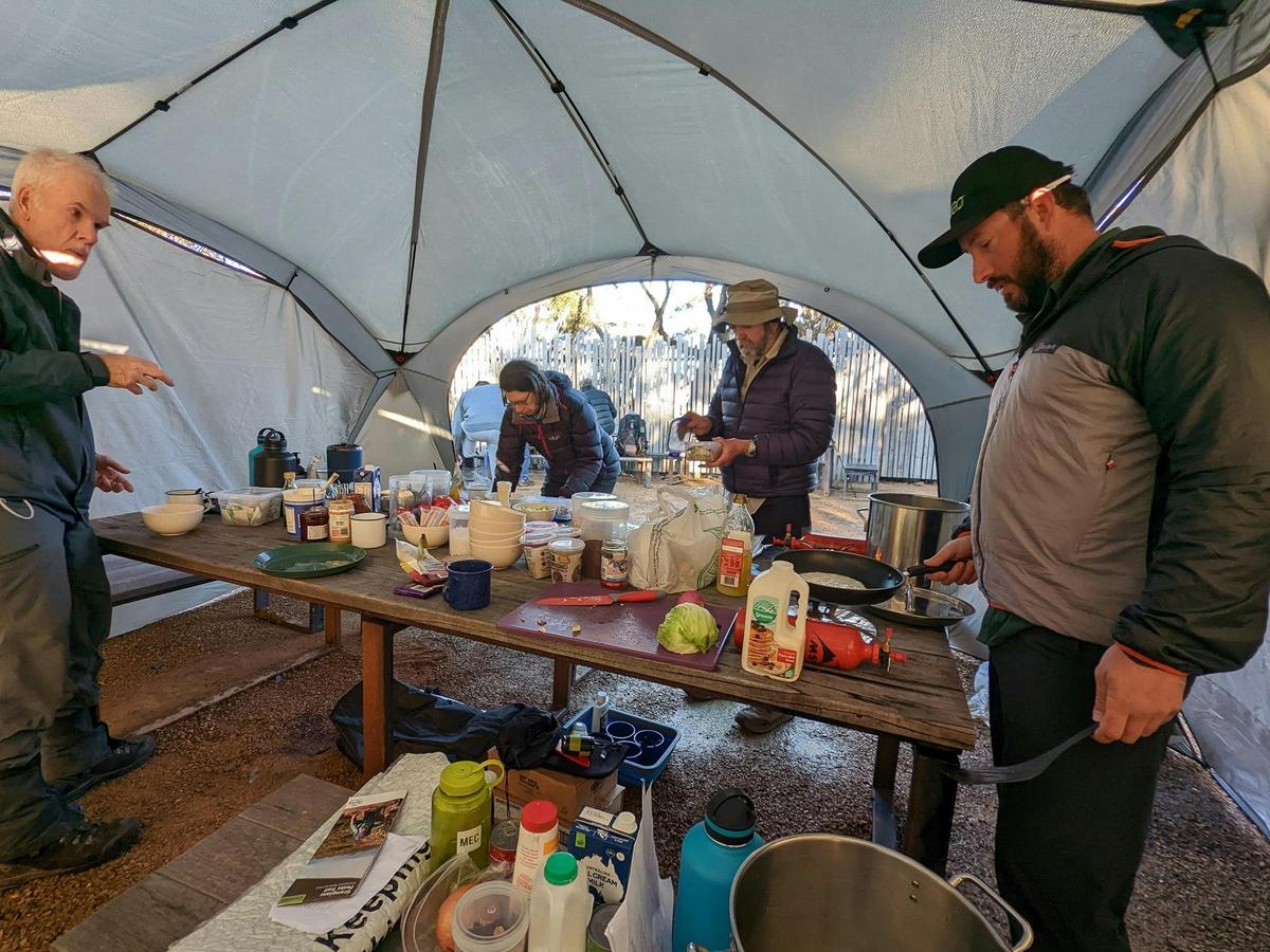 Camp shelters and gourmet trail cooking