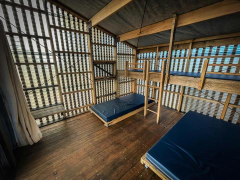 Basic but comfortable hiker huts on the trail