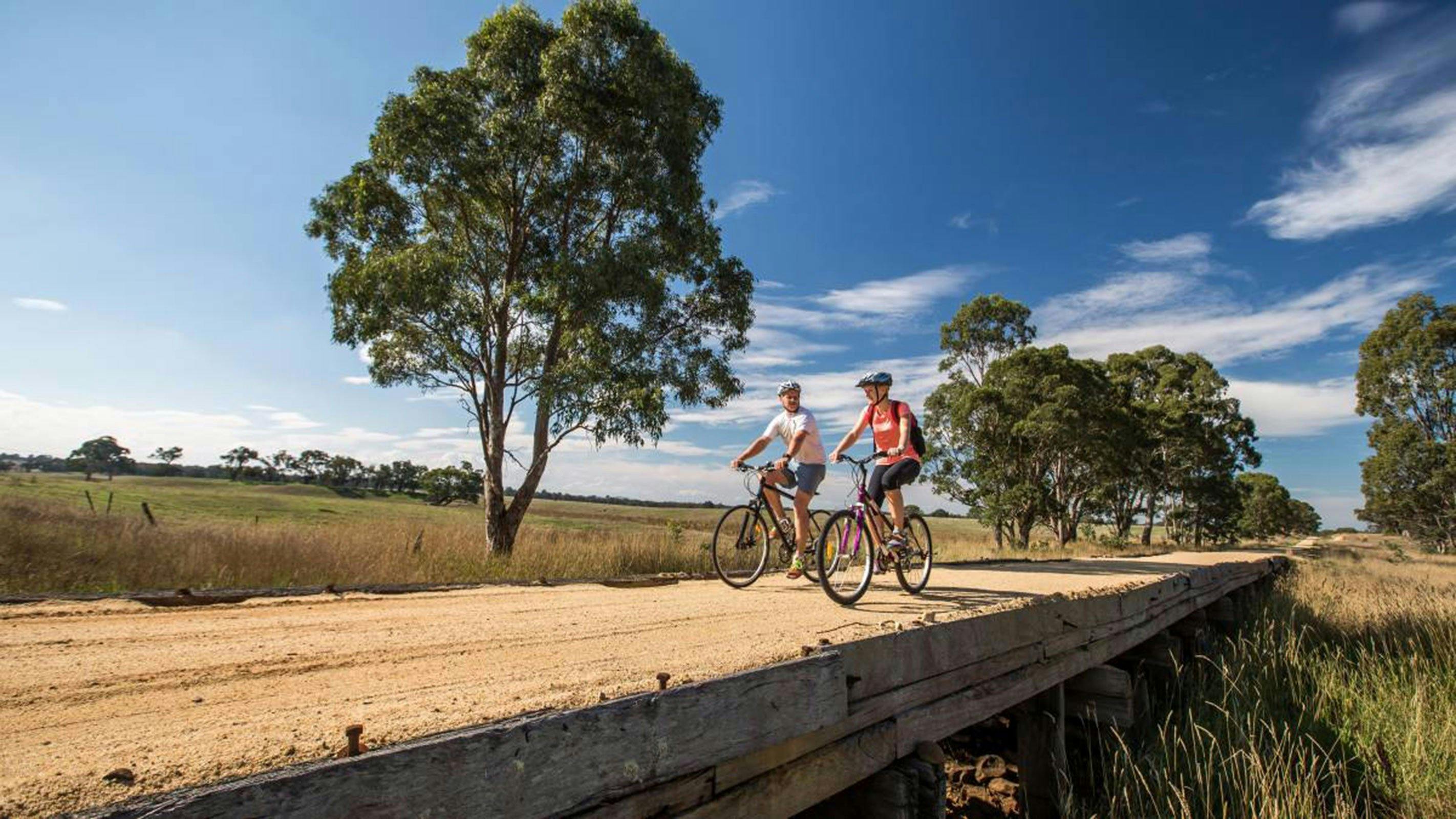 Cycling the Gippsland Plains Rail Trail, Gippsland, Victoria, Australia