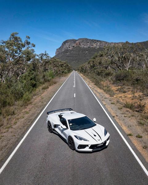 Corvette parked on road
