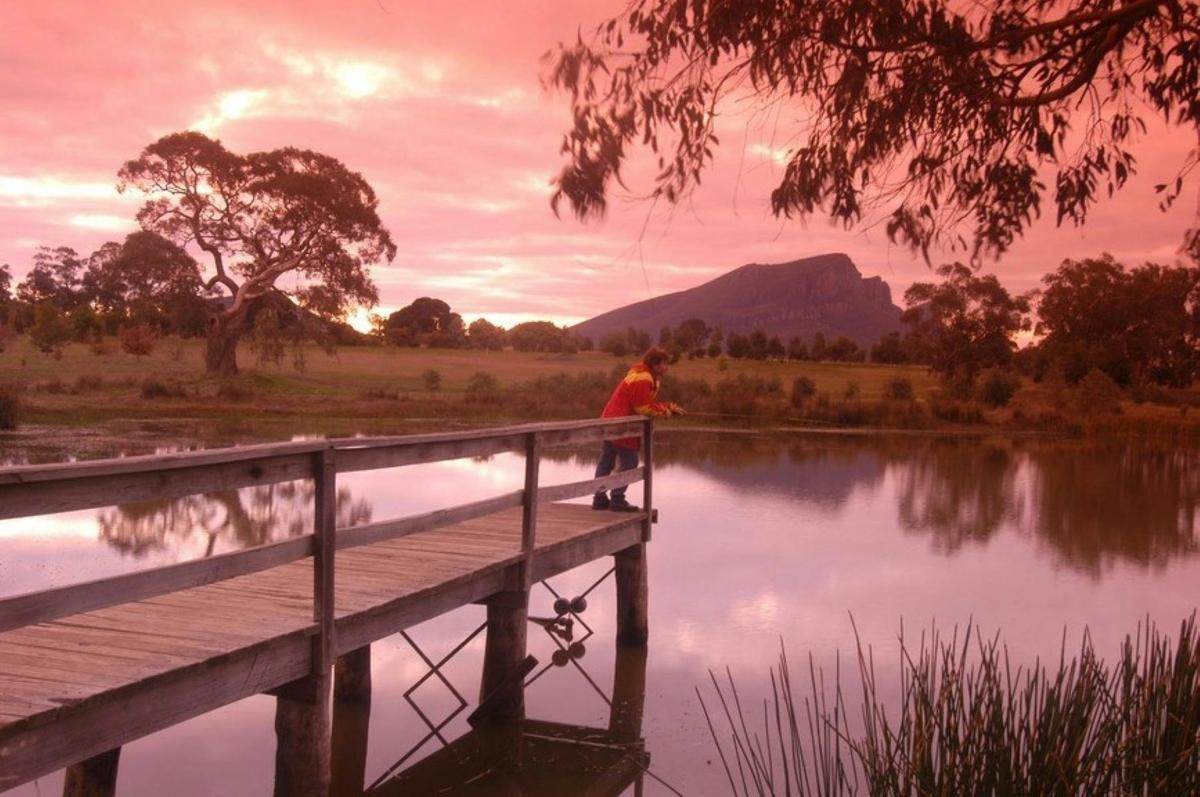 Photo of a lake and pier
