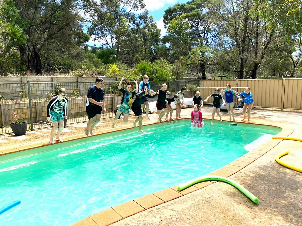 The solar heated pool at Grampians Retreat