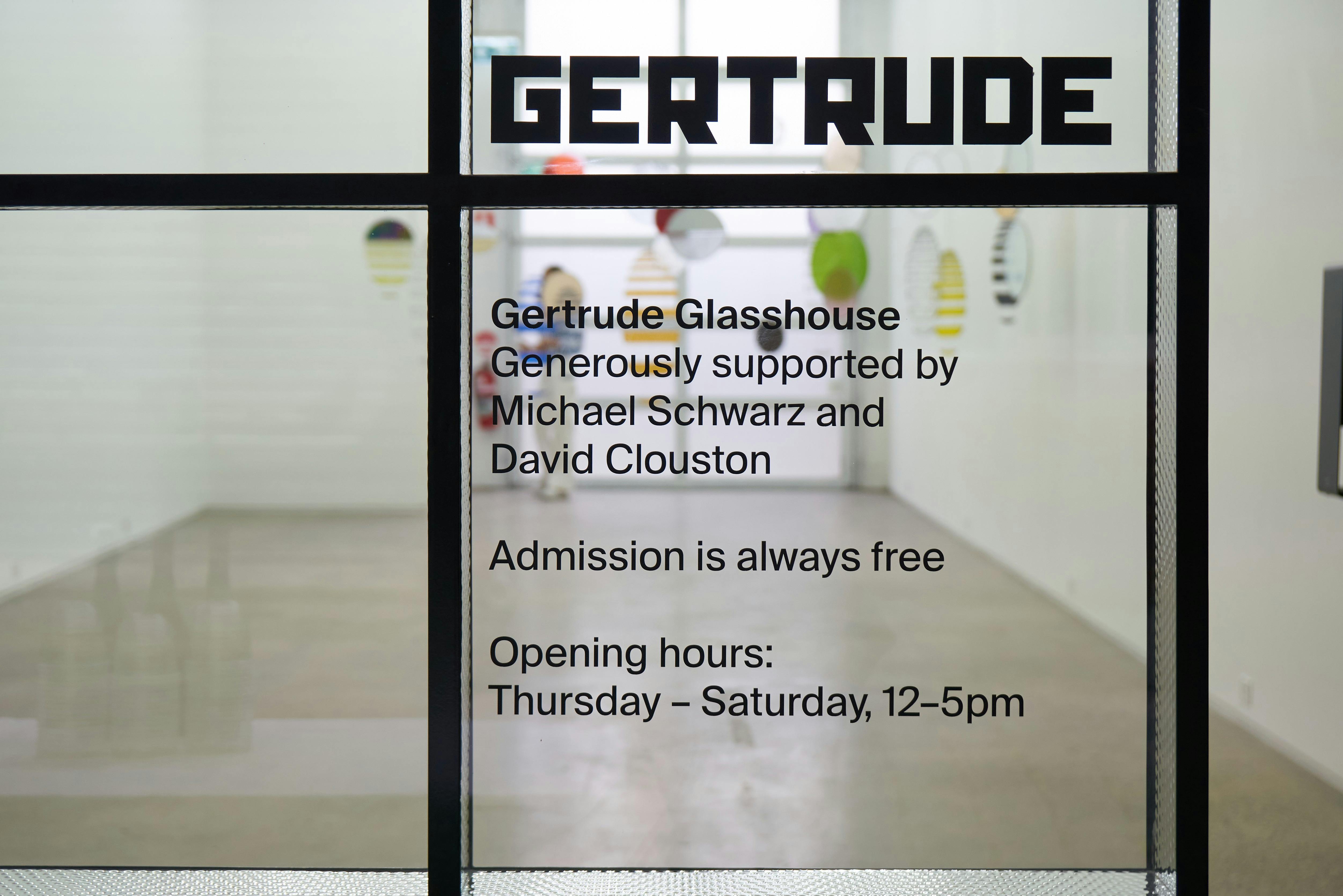 Front of Gertrude Glasshouse