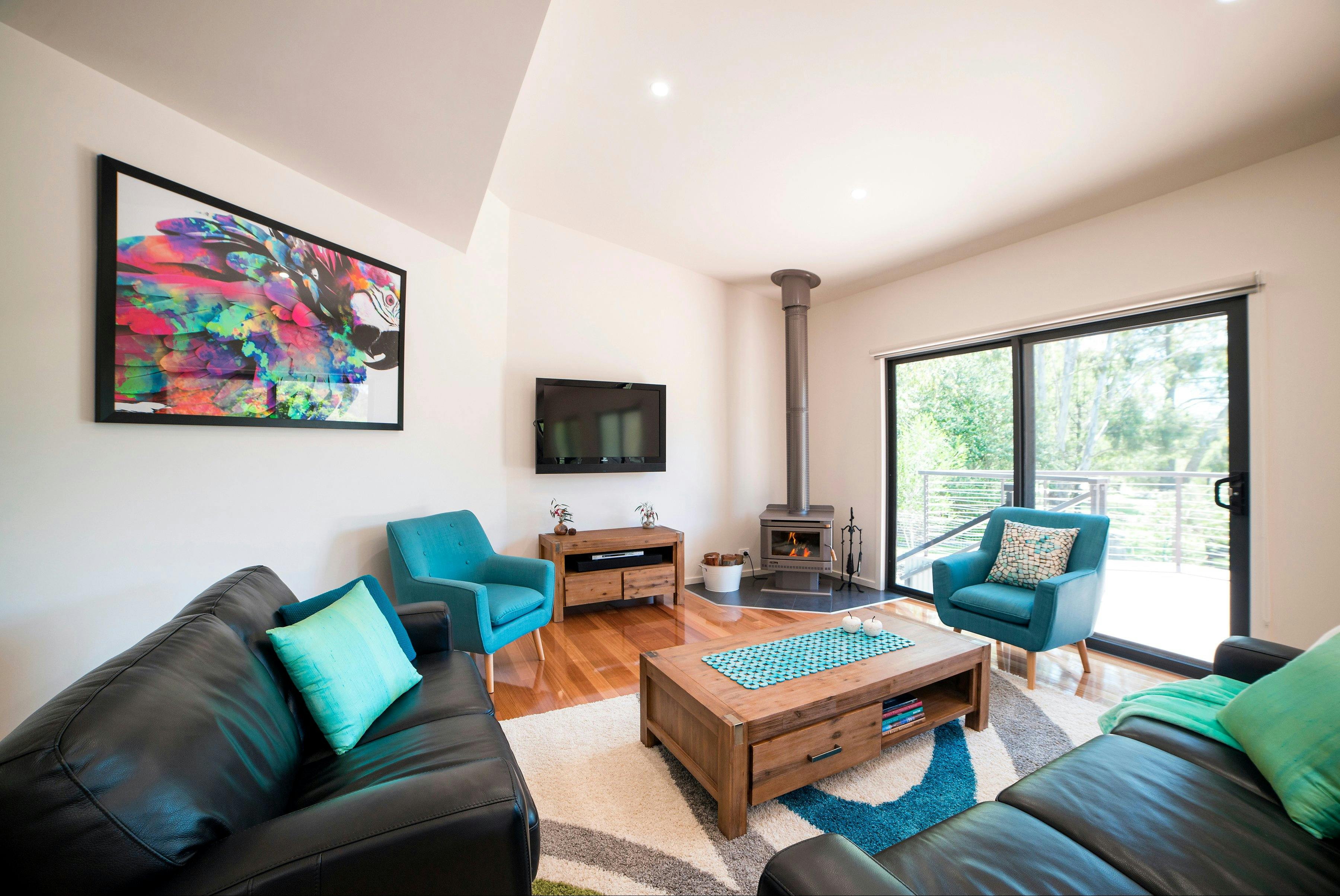 Lounge and Wood heater