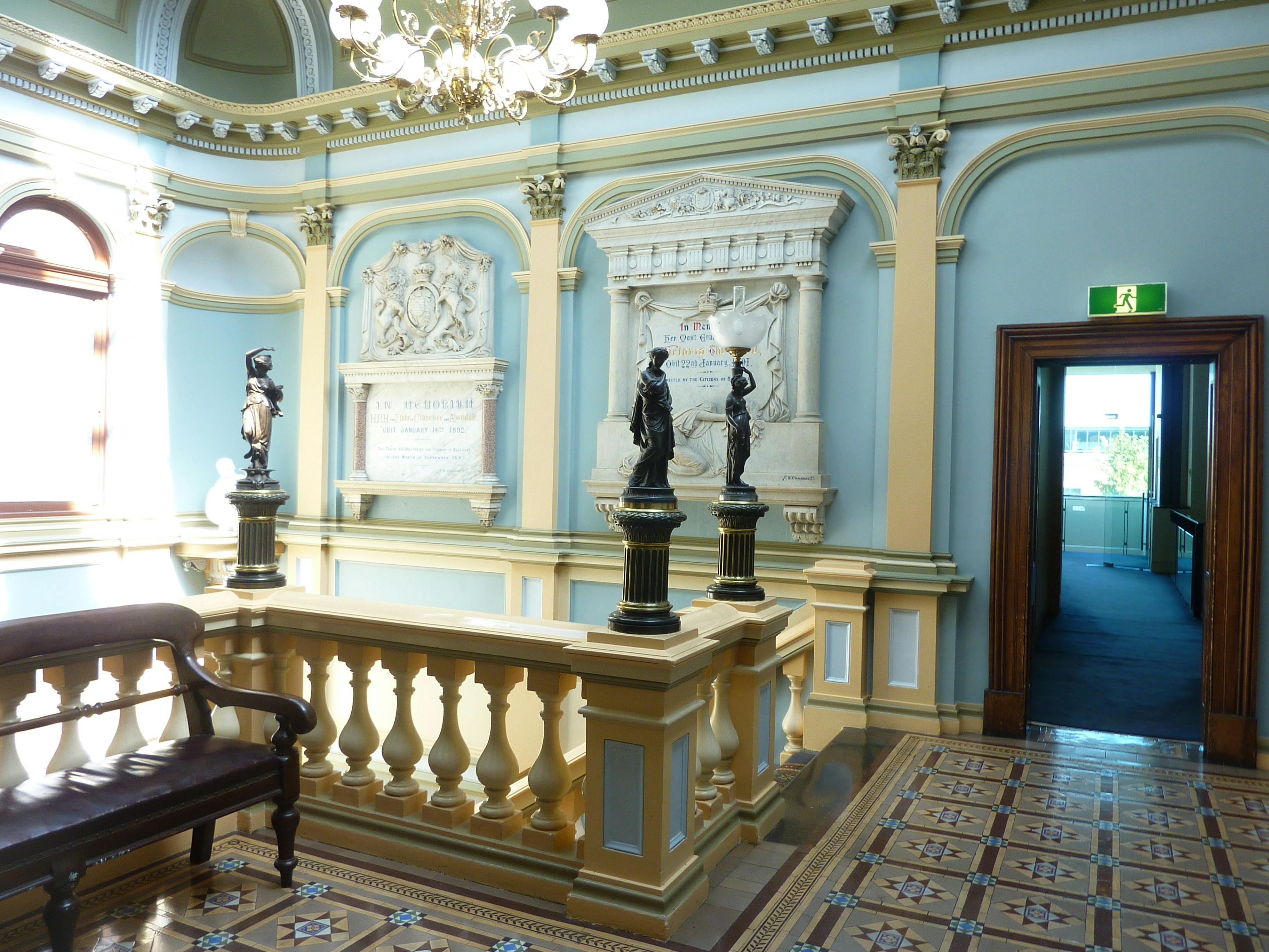Inside Ballarat Town Hall.