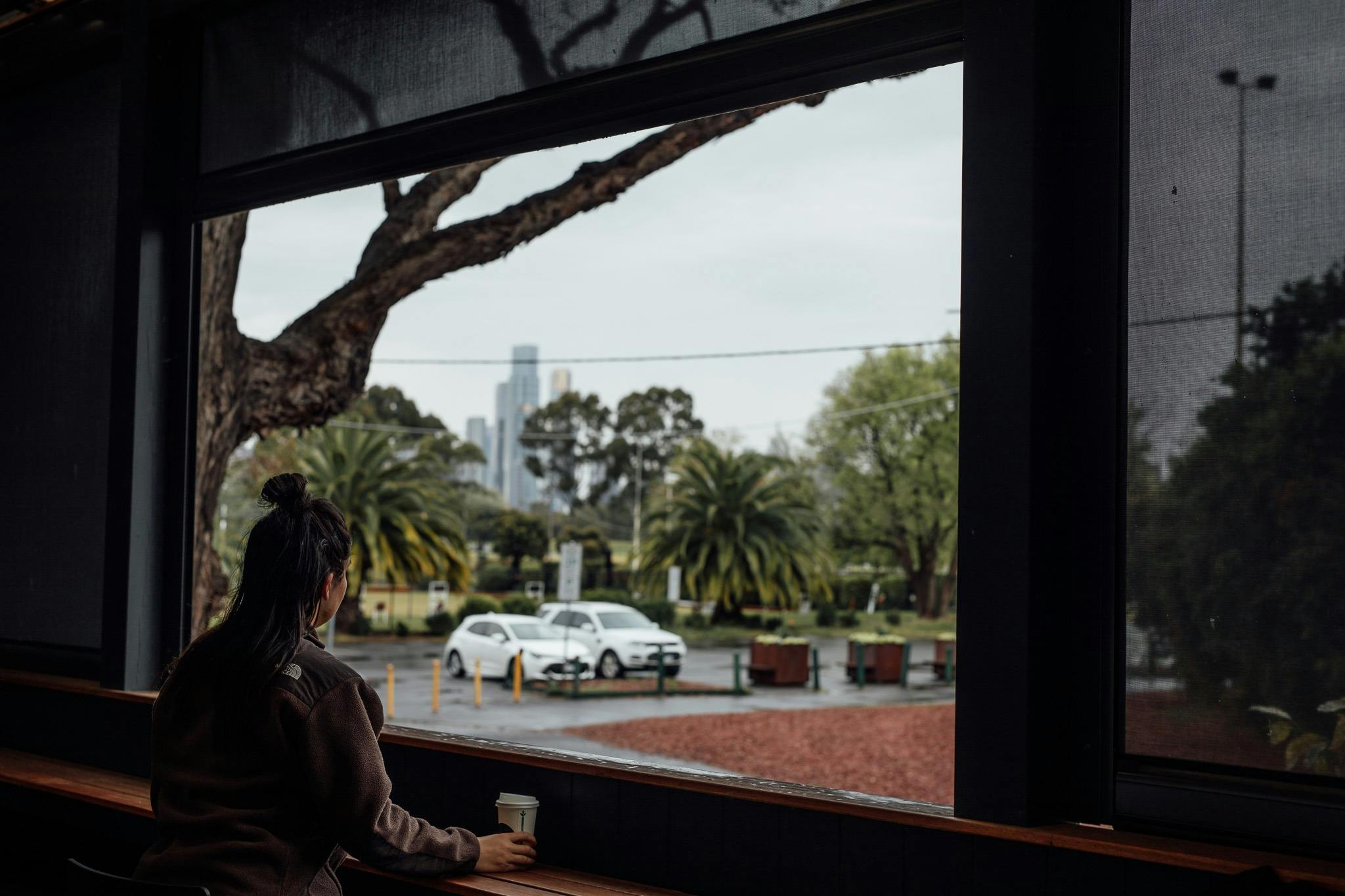View from the back deck with the city in the background