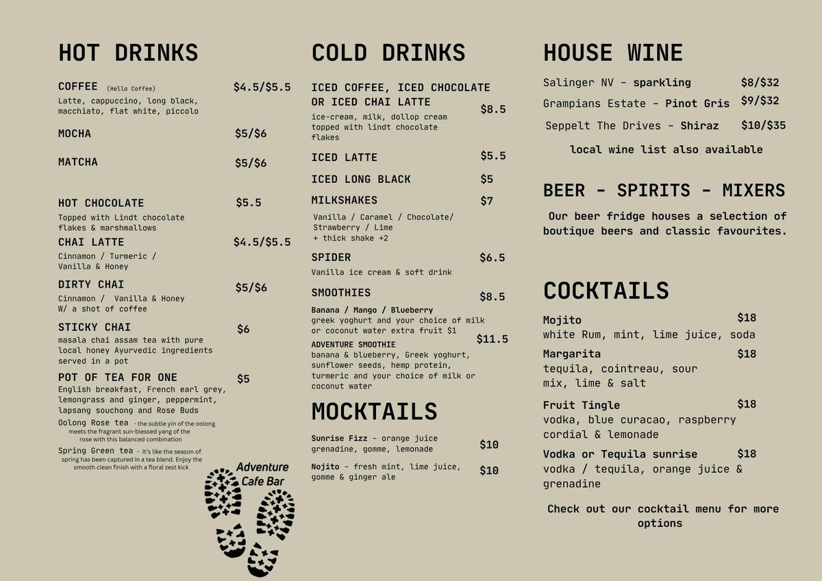 Drinks Menu