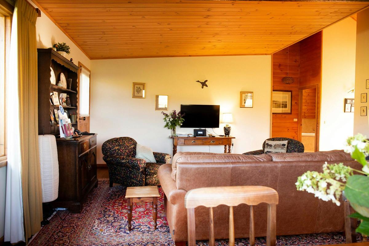 Living area including TV