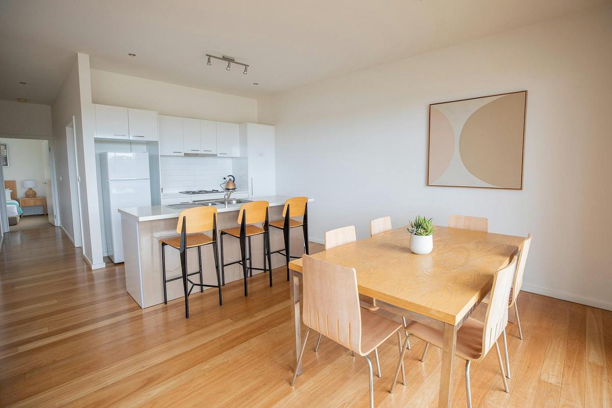 two bedroom waterfront apartment kitchen