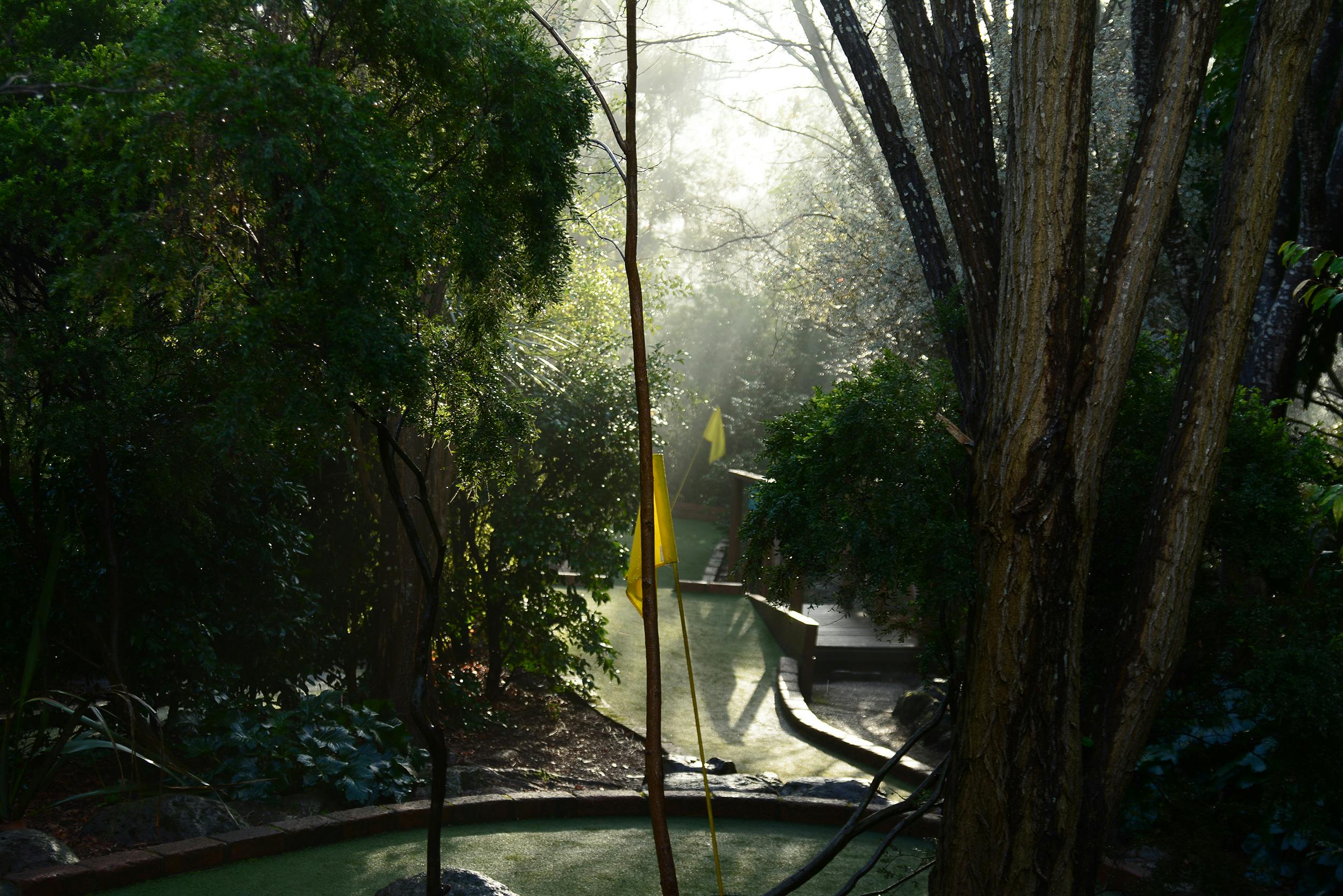 Grampians Adventure Golf, on the course early in the morning
