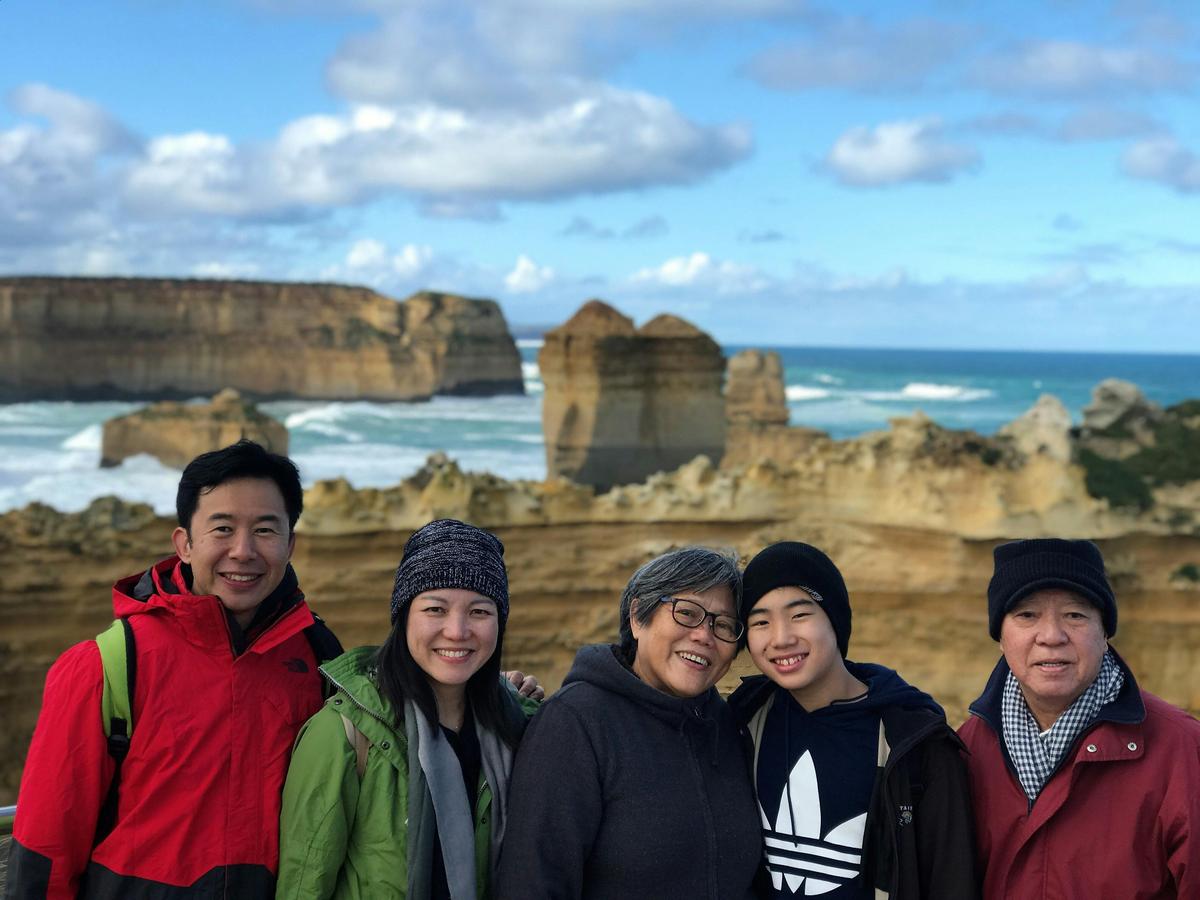 Happy family at the Razorback - Hit The Road Tours